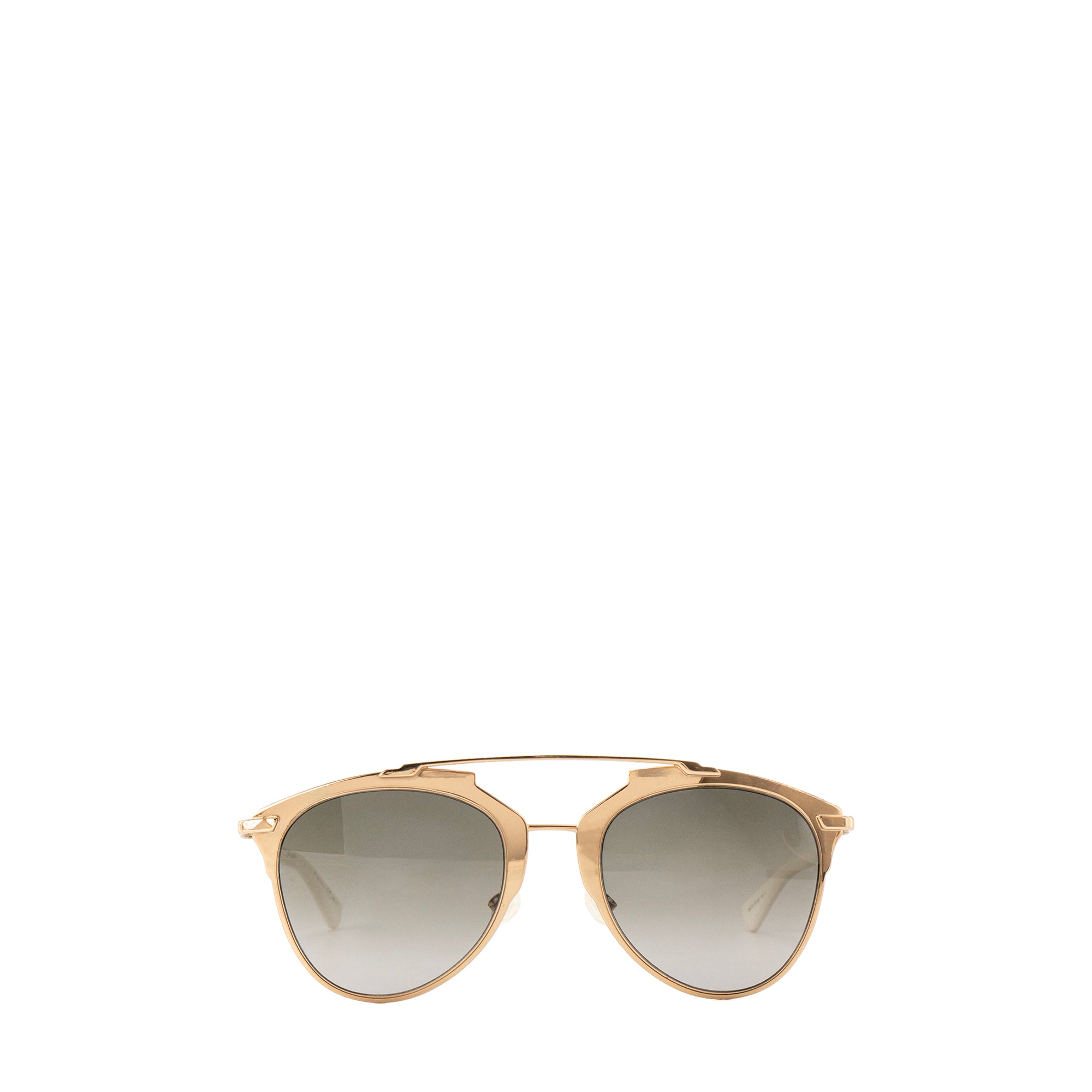 DIOR - Lunettes de soleil Aviateur Dior en métal doré et acétate blanc