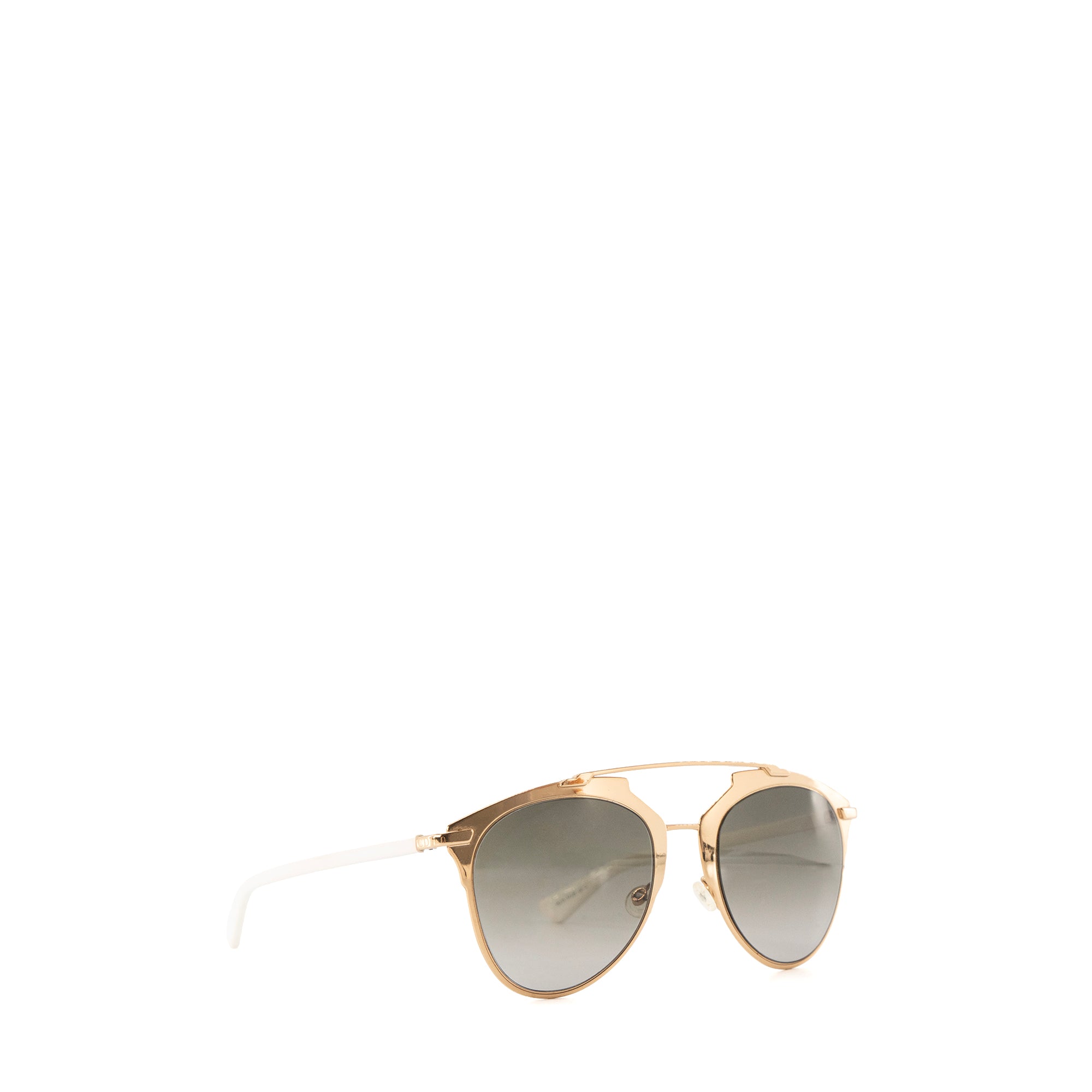 DIOR - Lunettes de soleil Aviateur Dior en métal doré et acétate blanc