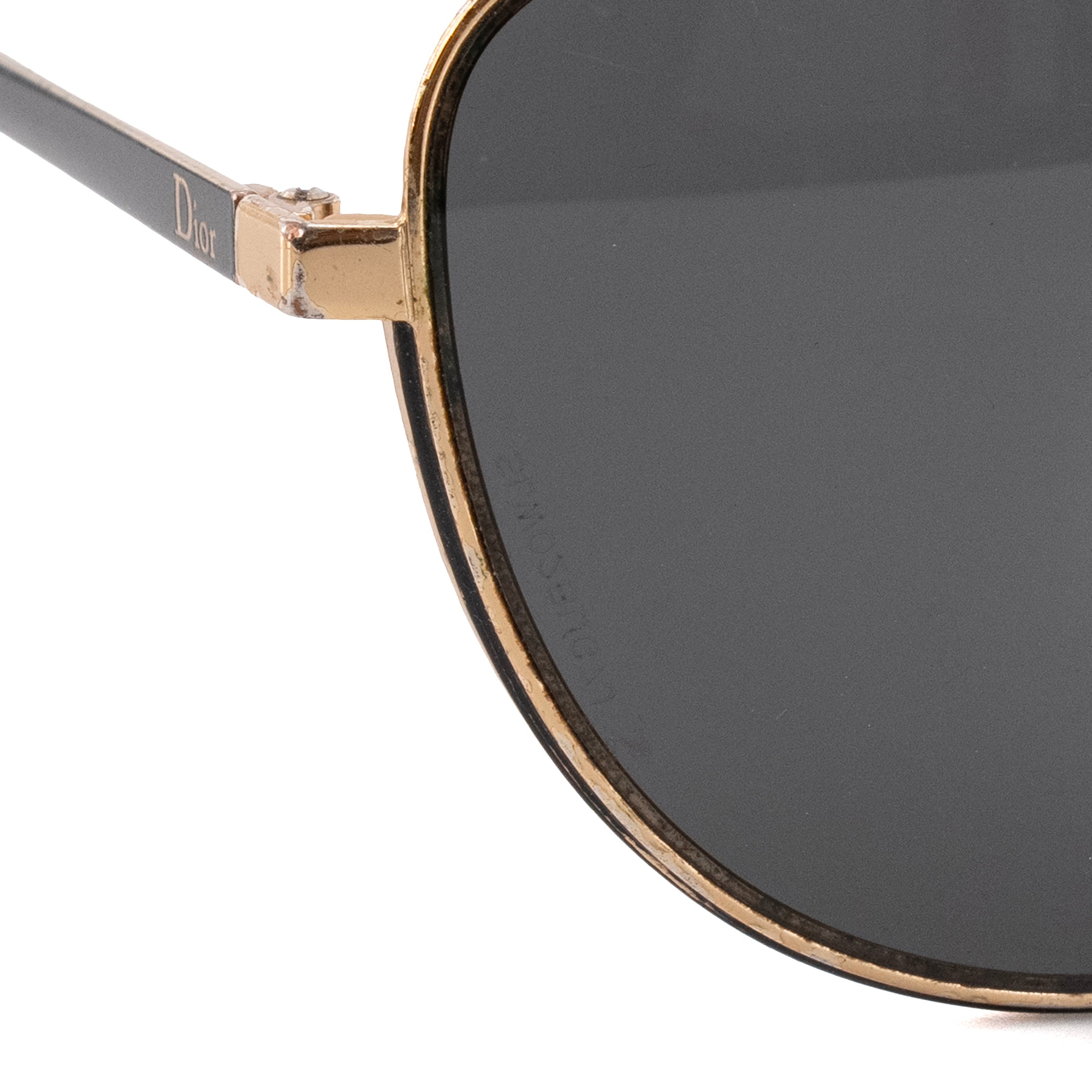 DIOR - Lunettes de soleil Dior en métal doré