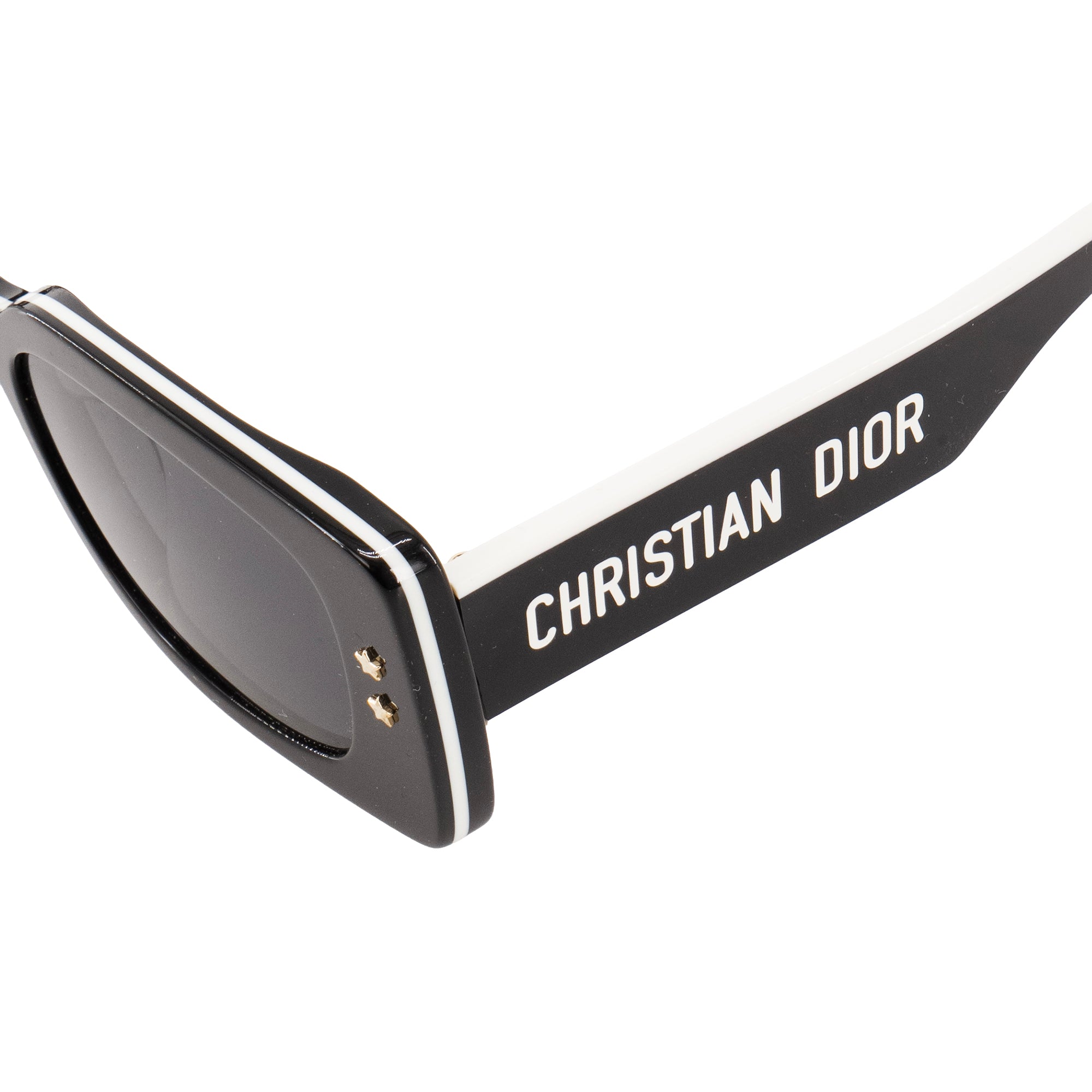 DIOR - Lunettes de soleil S1U Dior en plastique noir et blanc