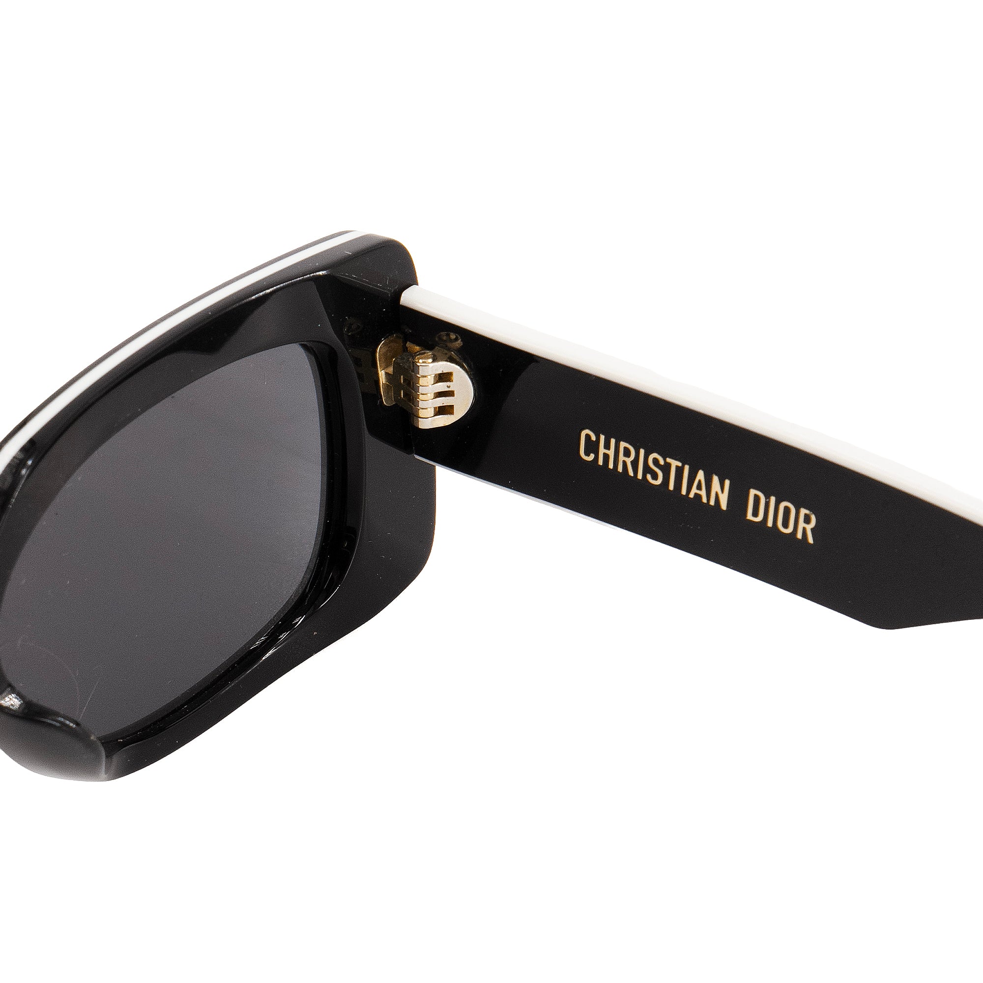 DIOR - Lunettes de soleil S1U Dior en plastique noir et blanc