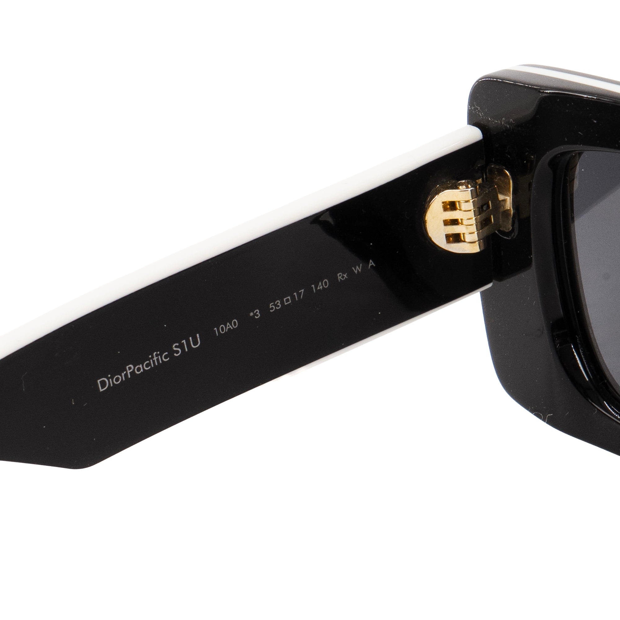 DIOR - Lunettes de soleil S1U Dior en plastique noir et blanc