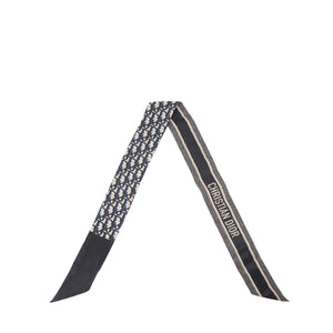 DIOR - Mitzah Dior en soie bleu marine et beige