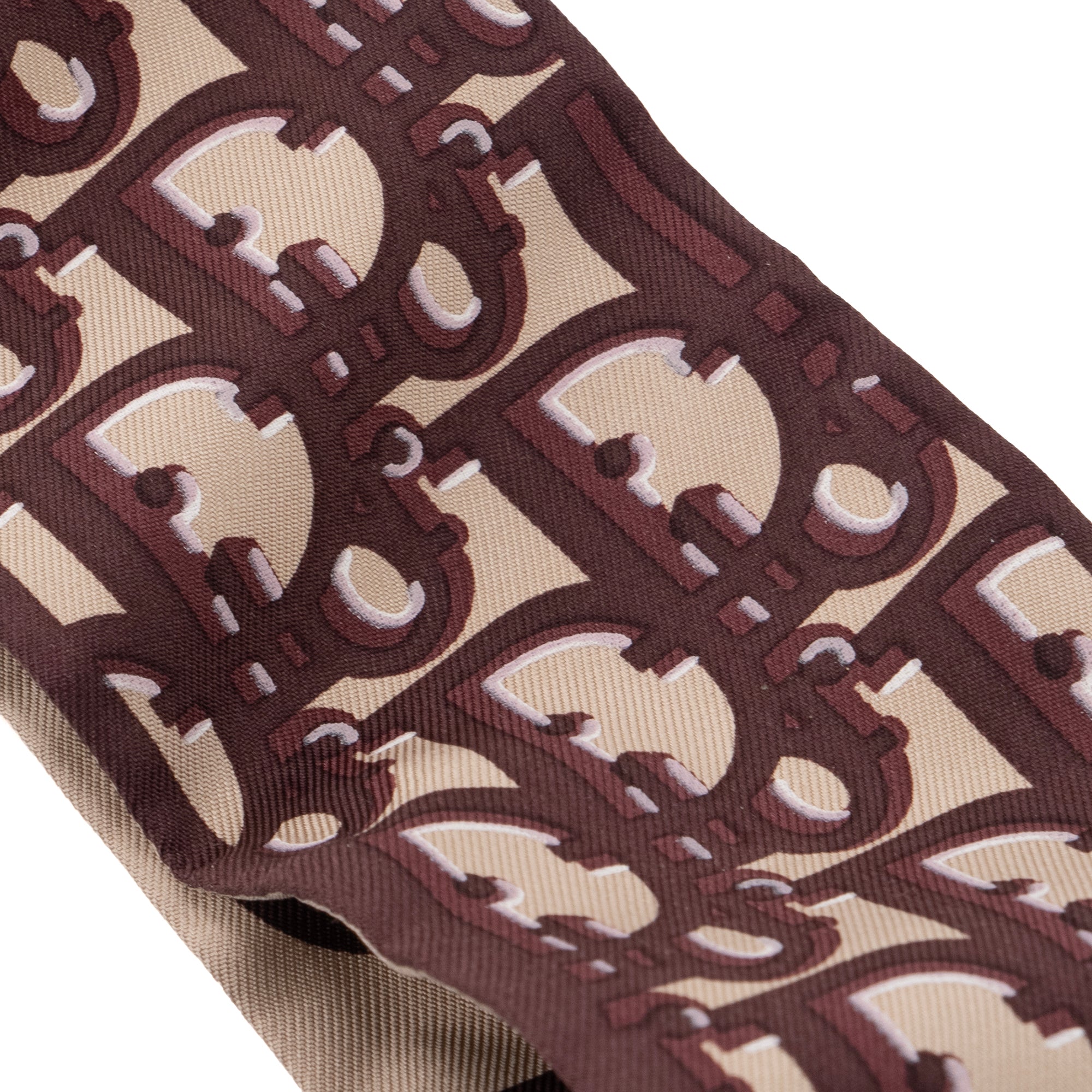 DIOR - Mitzah Dior en soie Dior oblique bordeaux et beige