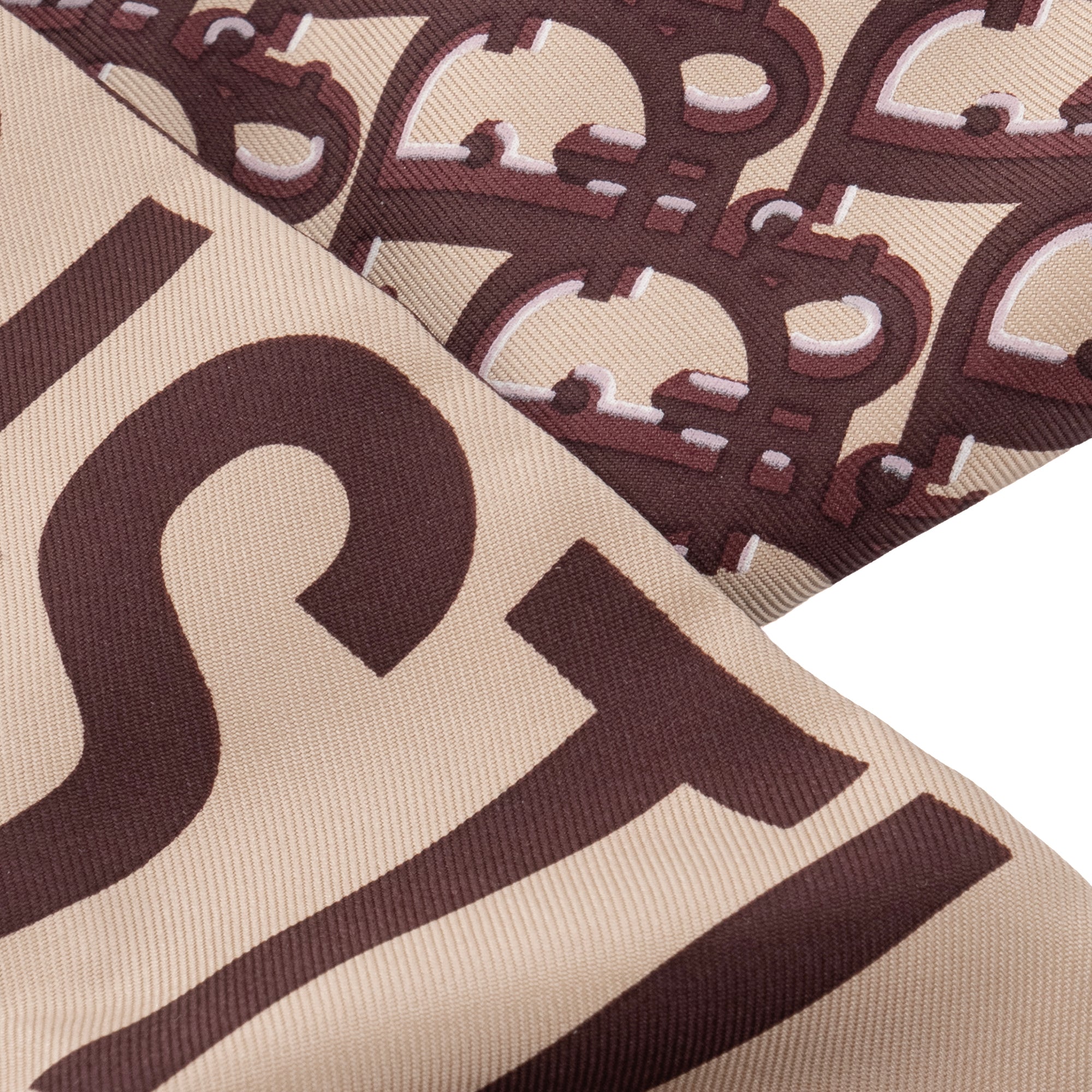 DIOR - Mitzah Dior en soie Dior oblique bordeaux et beige