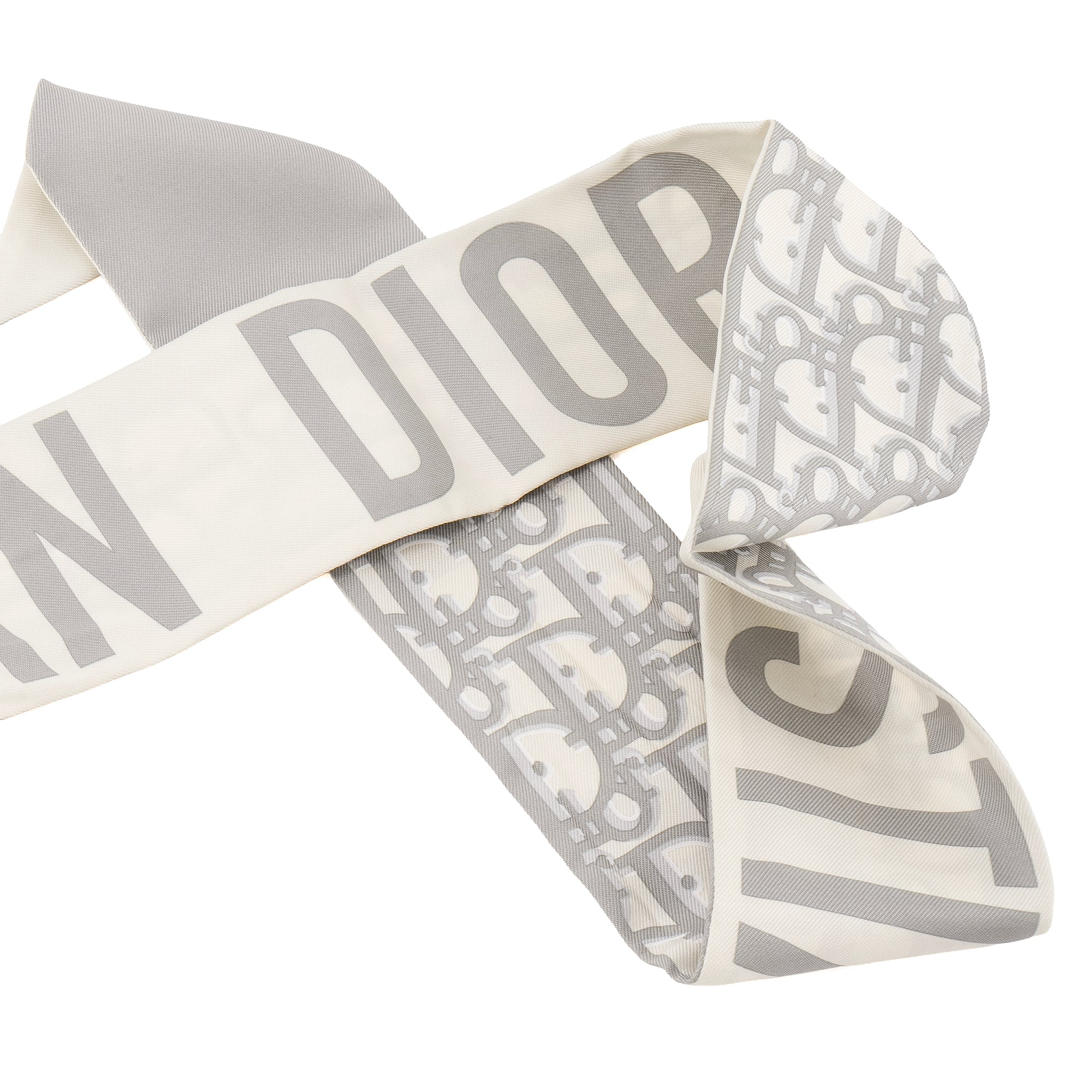 DIOR - Mitzah Dior en soie grise et crème