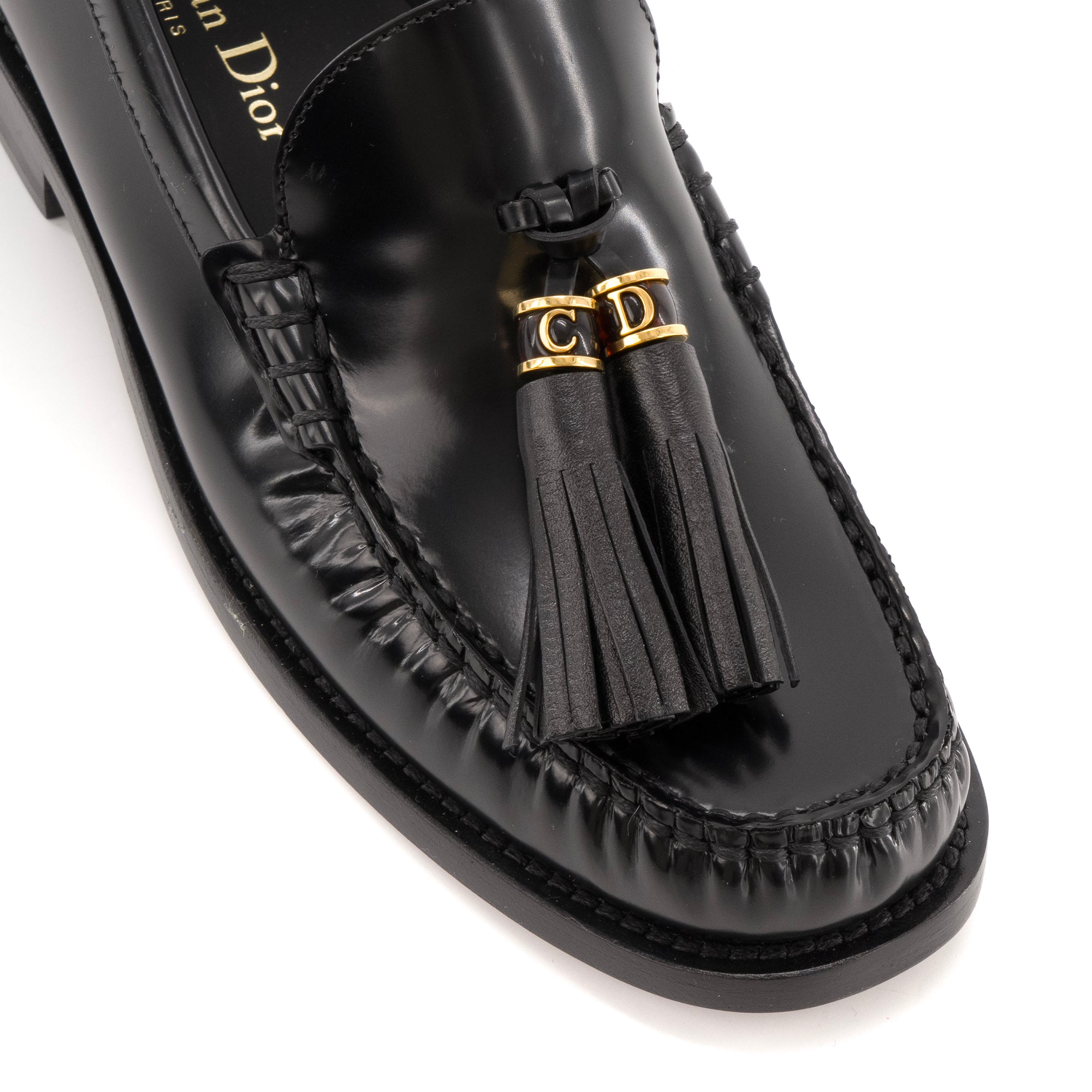 DIOR - Mocassins D-Academy Dior en cuir noir (T38)
