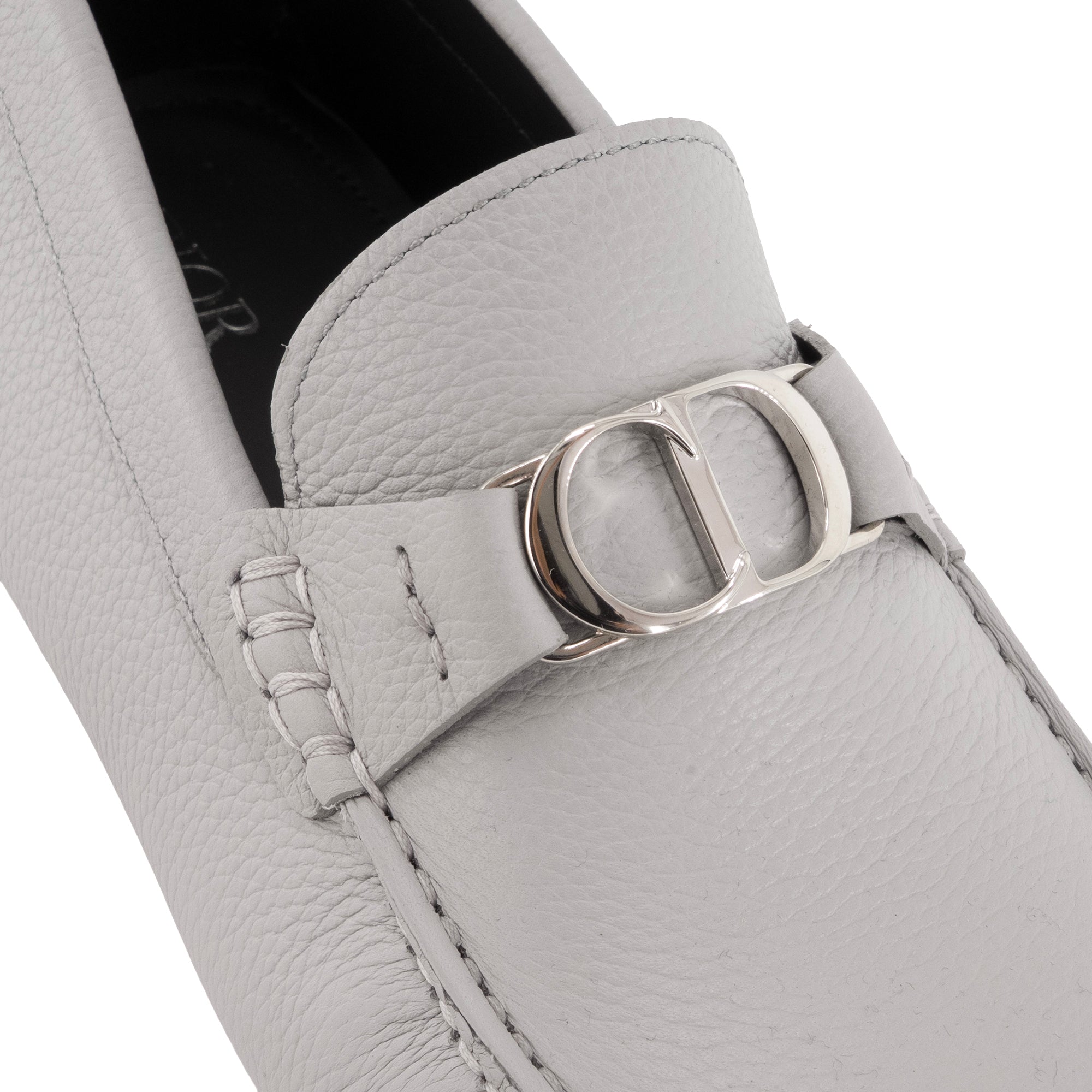 DIOR - Mocassins Odéon Dior en cuir gris (T40)