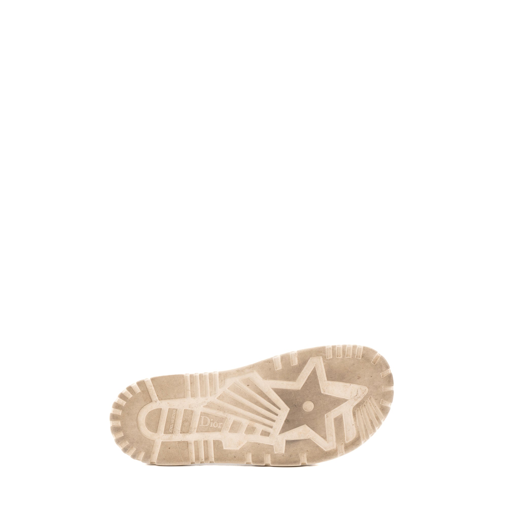 DIOR - Mules Dway Dior en toile et caoutchouc motif toile de jouy bleu marine et beige (T39)