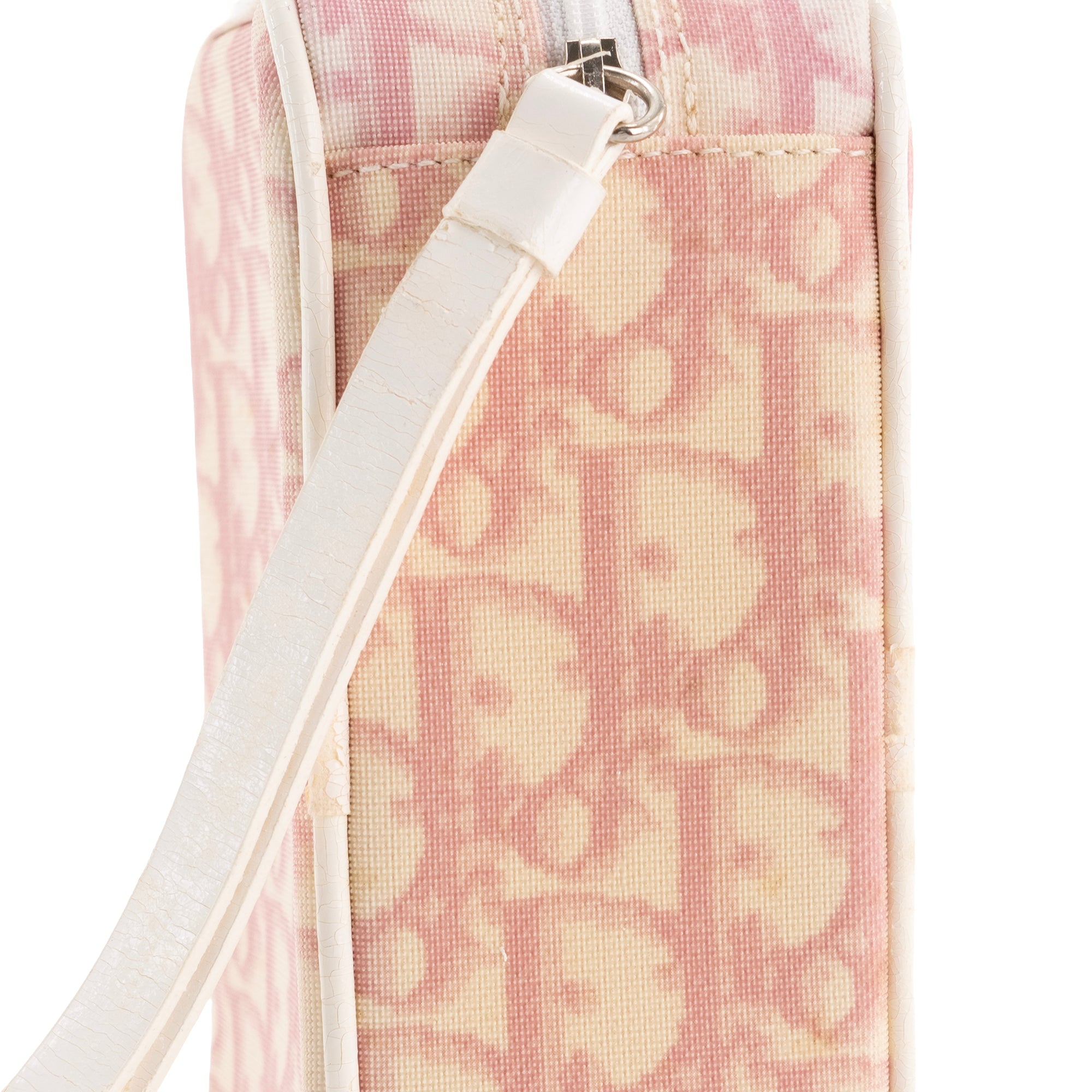 DIOR - Pochette Dior en toile Dior oblique rose et blanche vintage