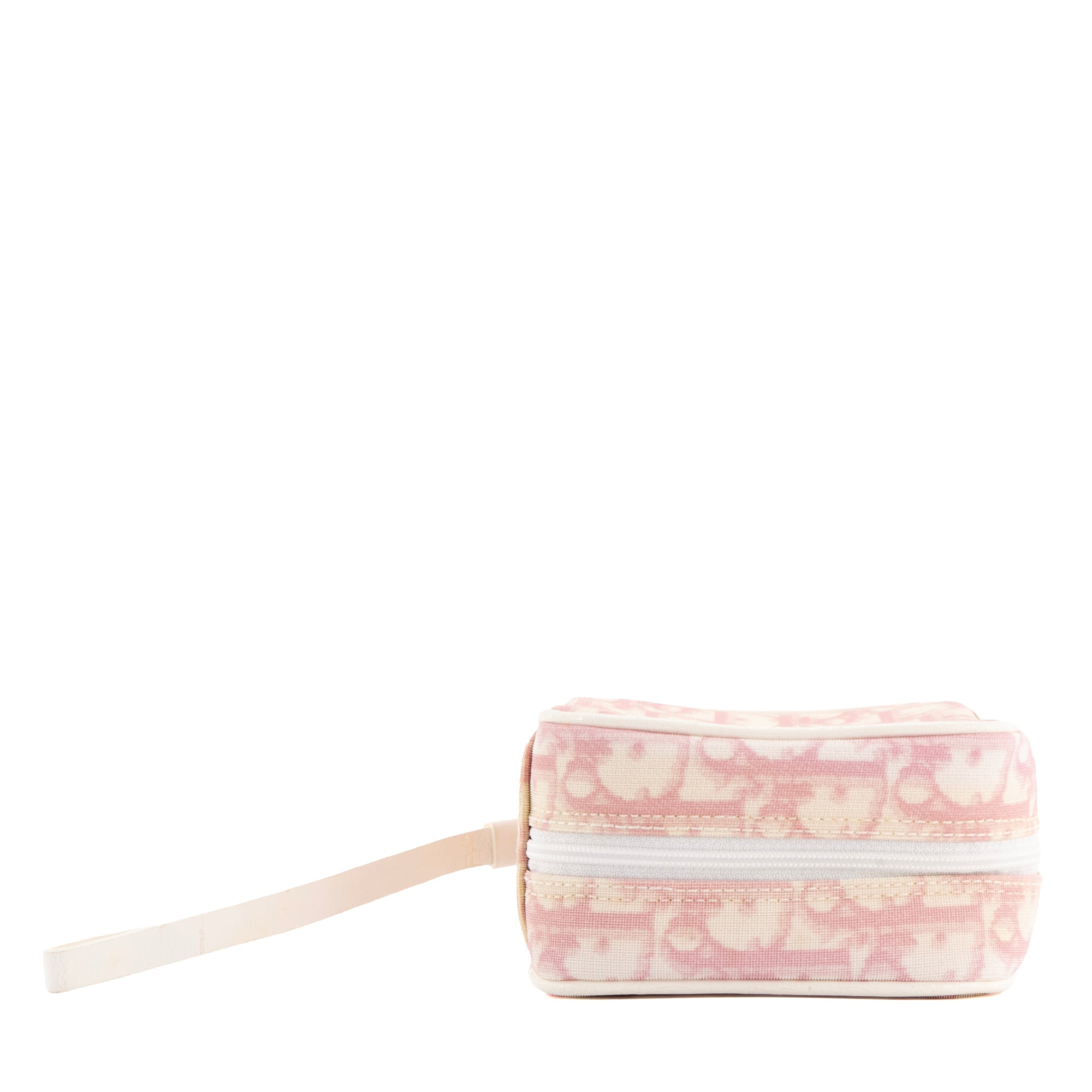 DIOR - Pochette Dior en toile Dior oblique rose et blanche vintage