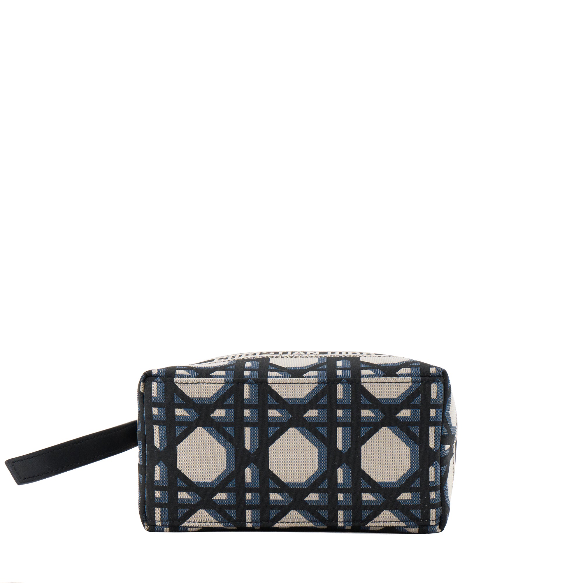 DIOR - Pochette Nomad DiorTravel Small Dior en toile cannage bleu marine et beige