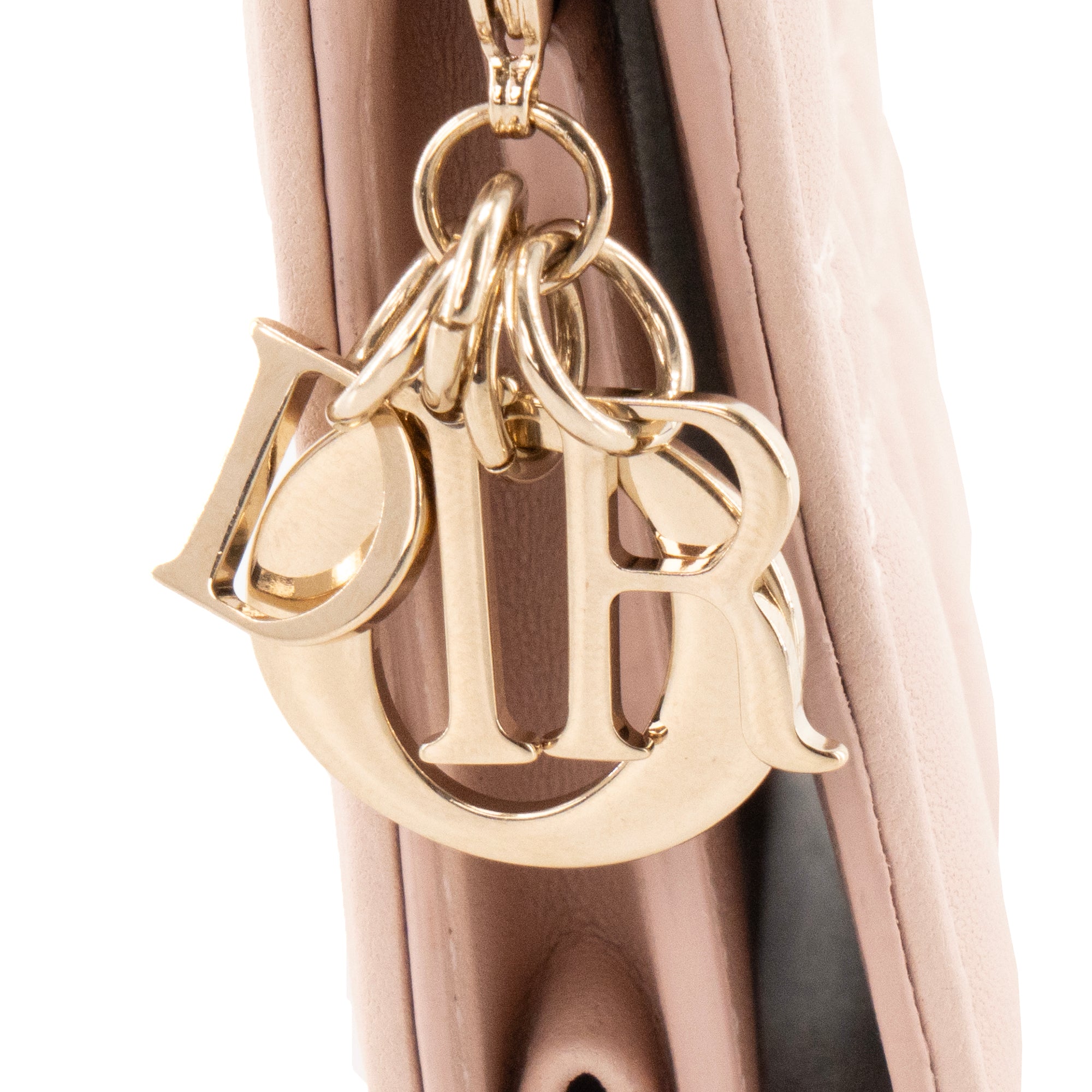 DIOR - Porte cartes Bloom Lady Dior en cuir cannage rose pâle