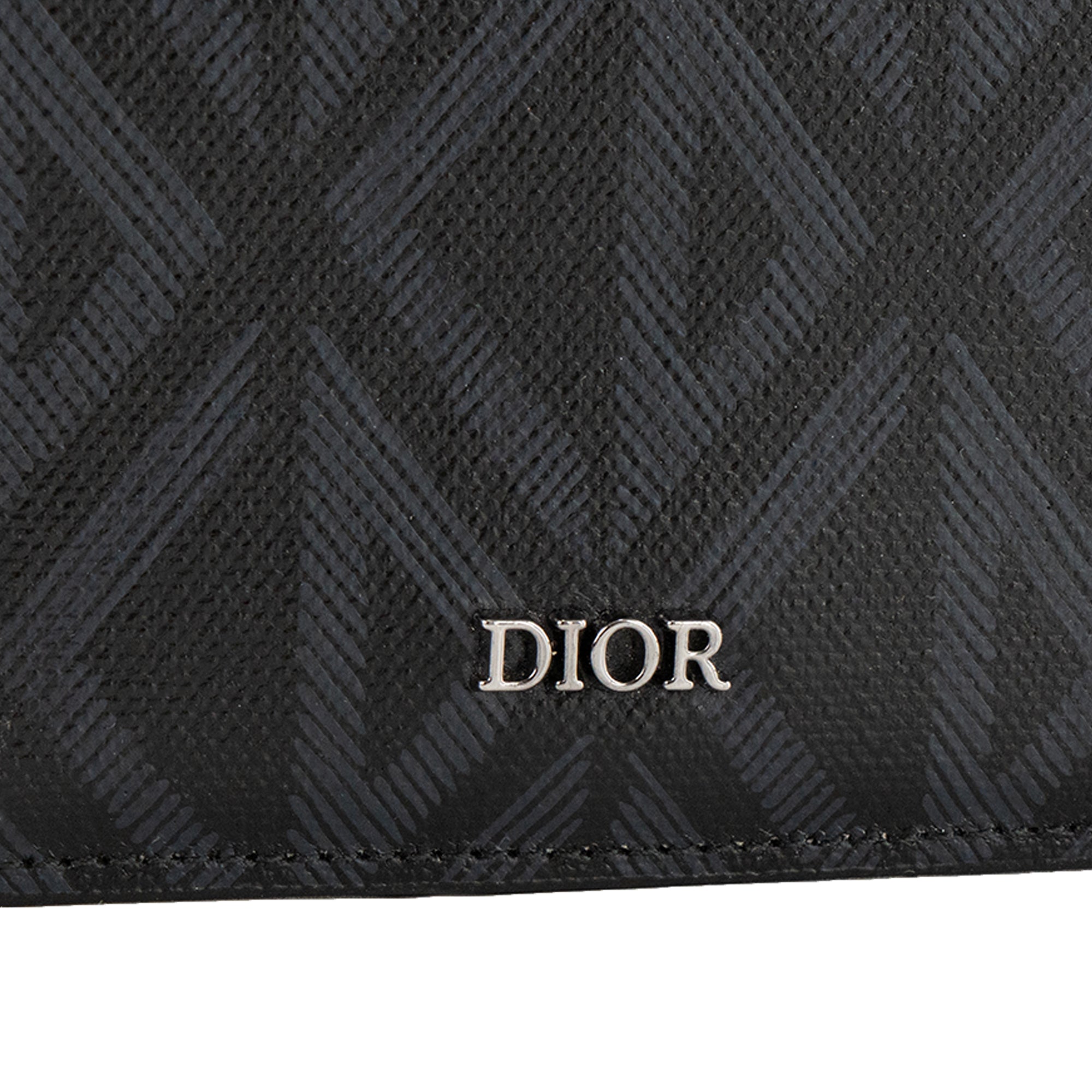 DIOR - Porte-cartes CD Diamonds Dior en toile enduite et cuir noir