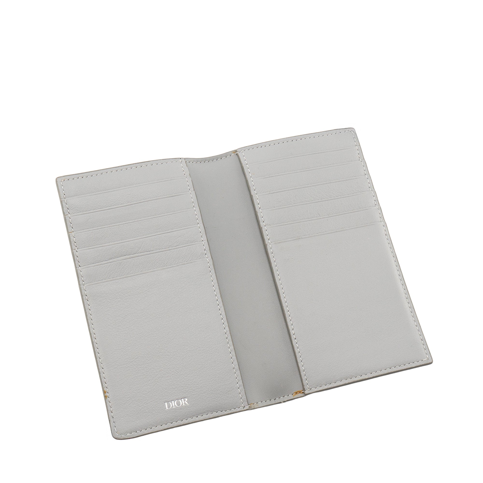 DIOR - Porte cartes Diamonds Dior en toile enduite monogrammée grise