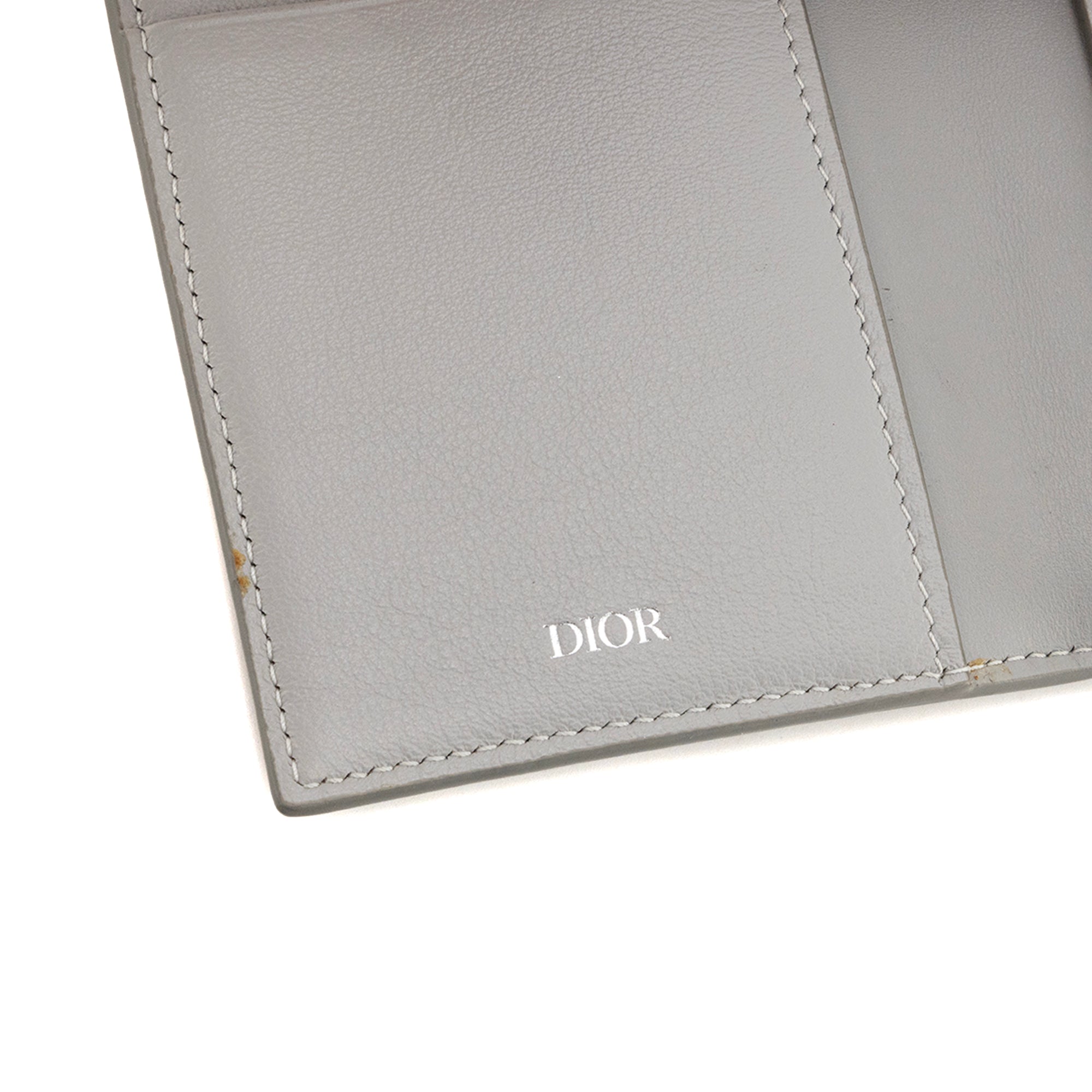 DIOR - Porte cartes Diamonds Dior en toile enduite monogrammée grise