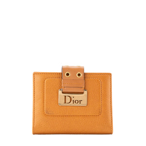 DIOR - Porte cartes Dior en cuir lisse marron vintage