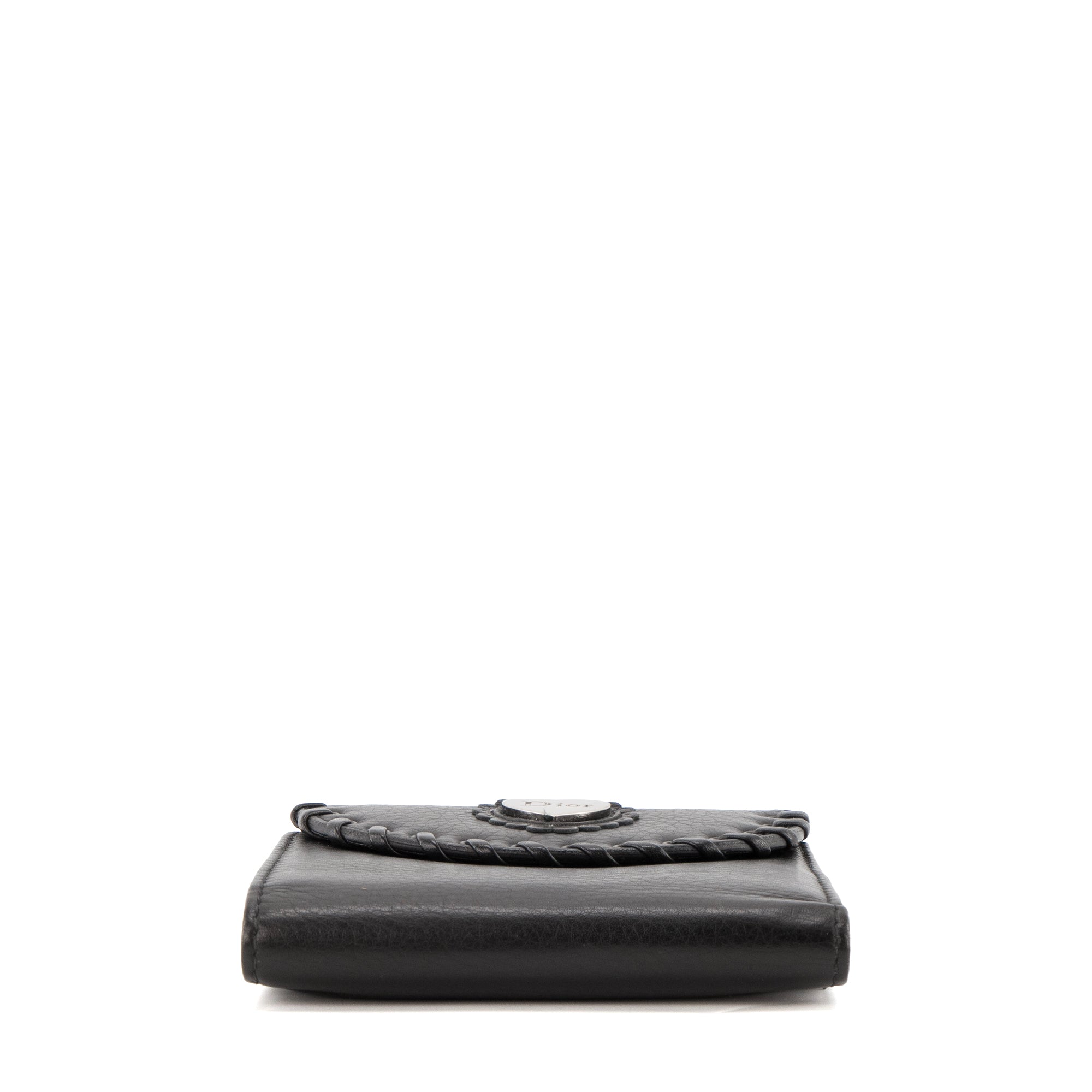 DIOR - Portefeuille Coeur DIOR en cuir grainé noir