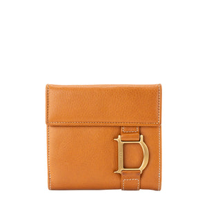 DIOR - Portefeuille Dior en cuir grainé marron vintage