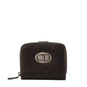 DIOR - Portefeuille Dior en cuir marron vintage