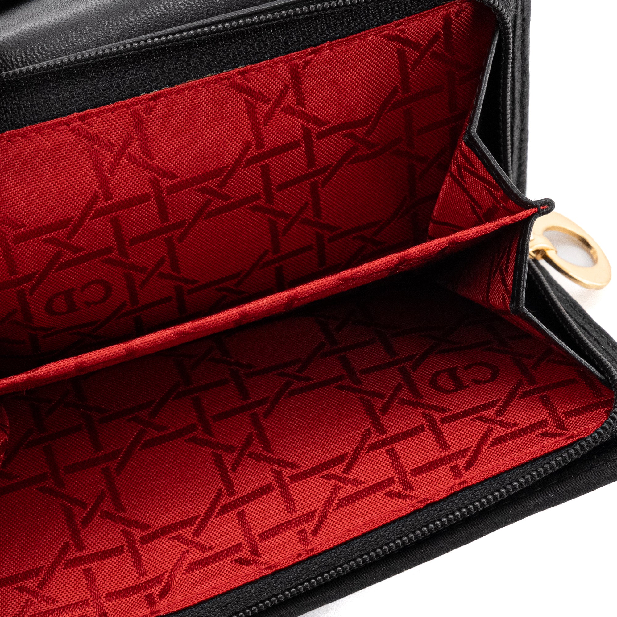 DIOR - Portefeuille Dior en toile cannage noir vintage