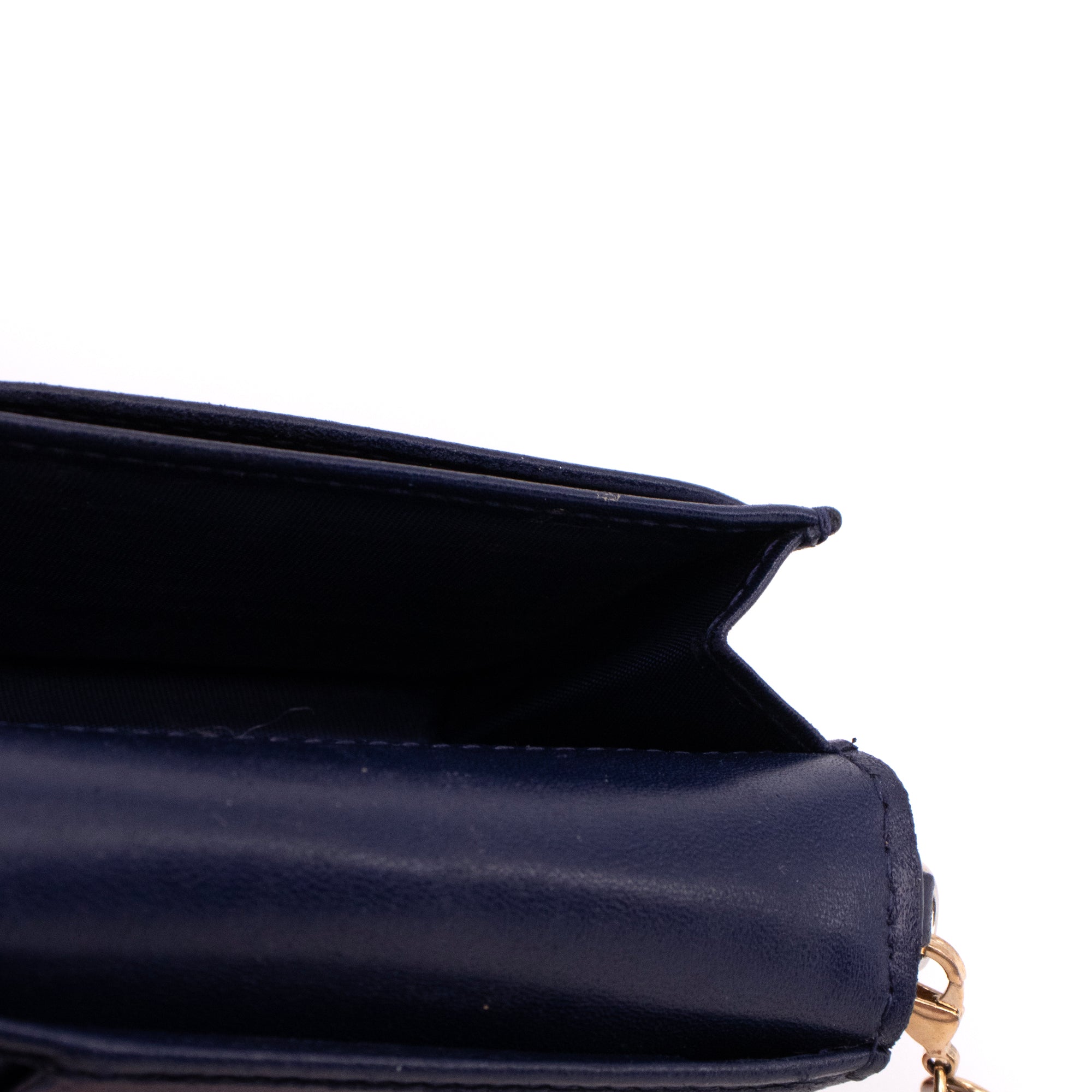 DIOR - Gardenia Dior purse in navy blue cannage leather