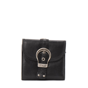 DIOR - Portefeuille Gaucho Dior en cuir noir vintage