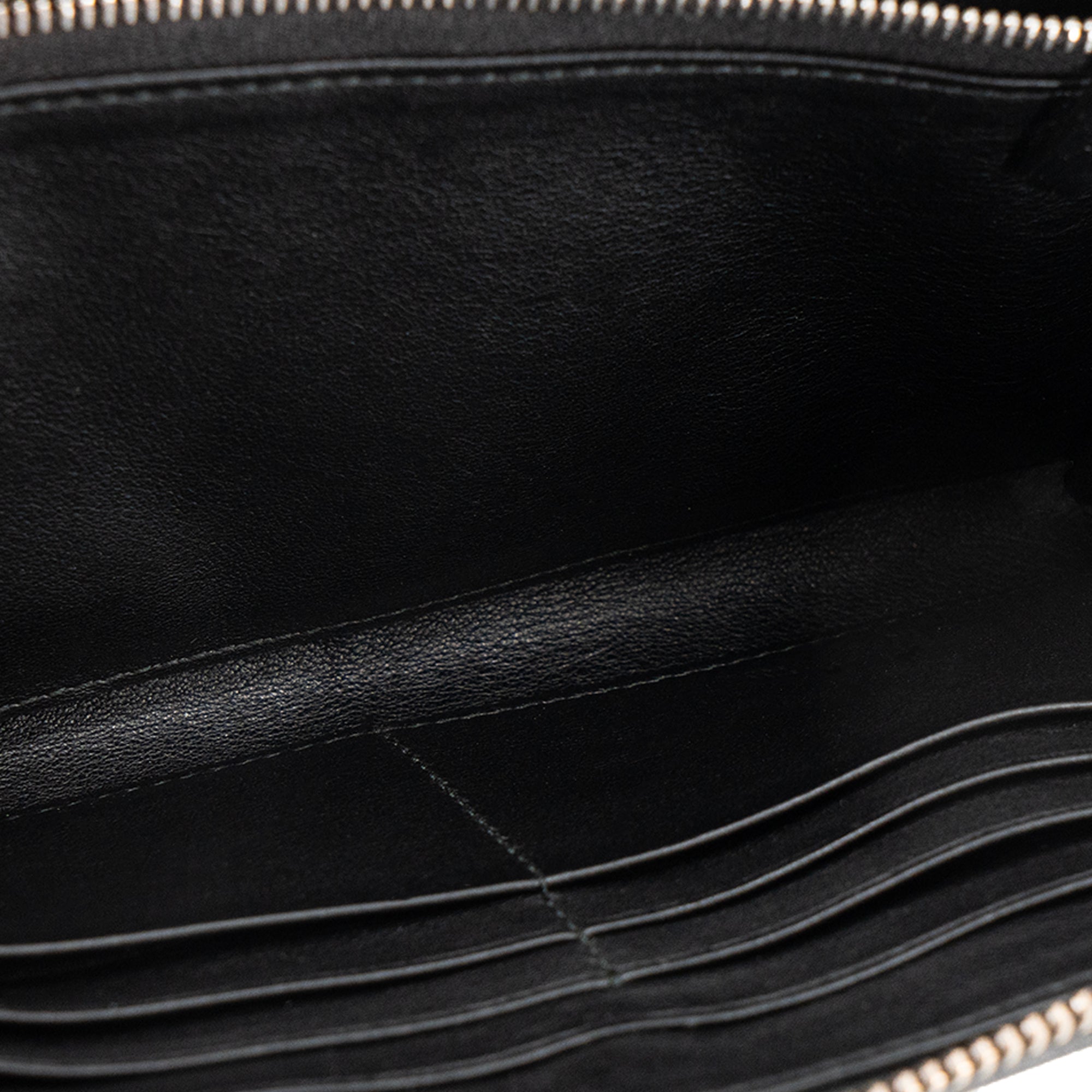 DIOR - Portefeuille long Zippé Dior en cuir lisse noir