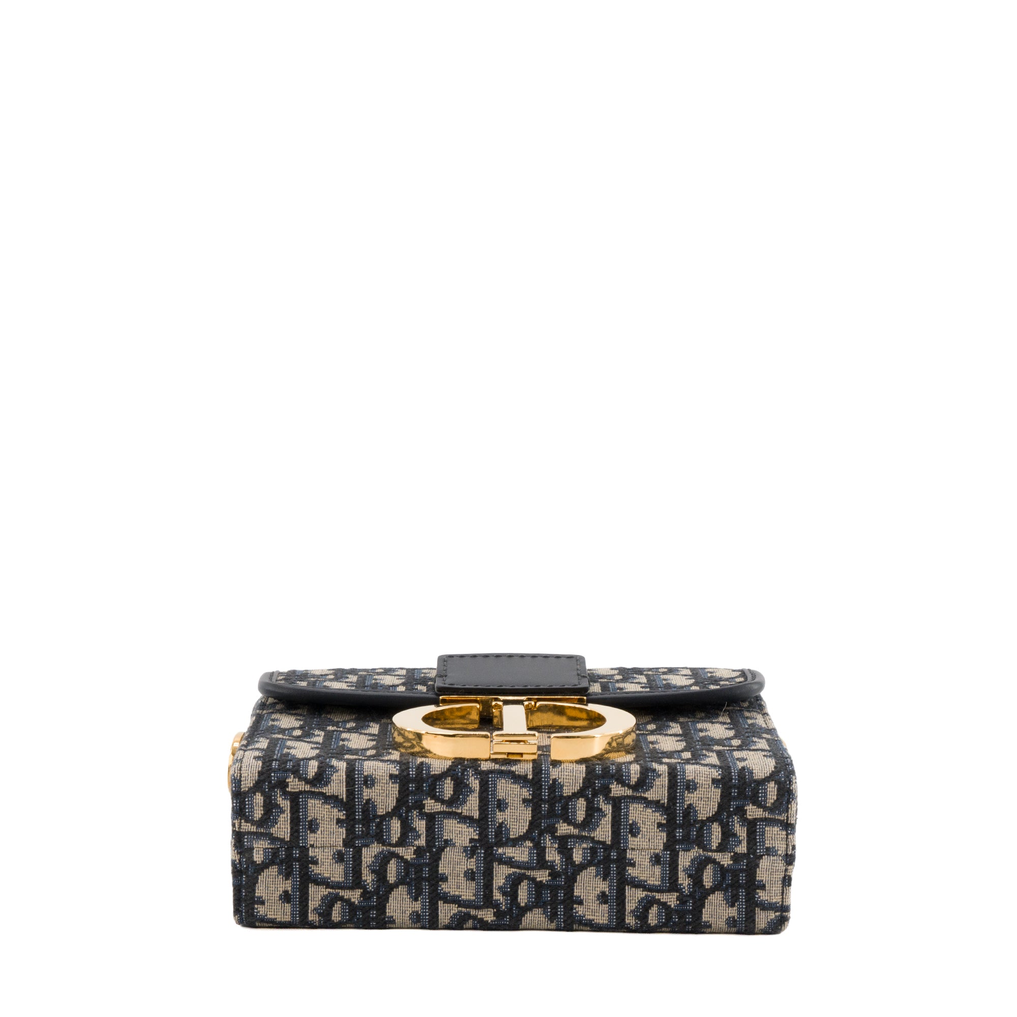 DIOR - Sac à bandoulière 30 Montaigne Box Dior en toile et cuir bleu marine