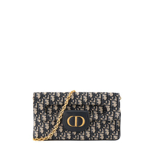 DIOR - Sac à bandoulière 30 Montaigne Dior en toile Dior Oblique bleu marine