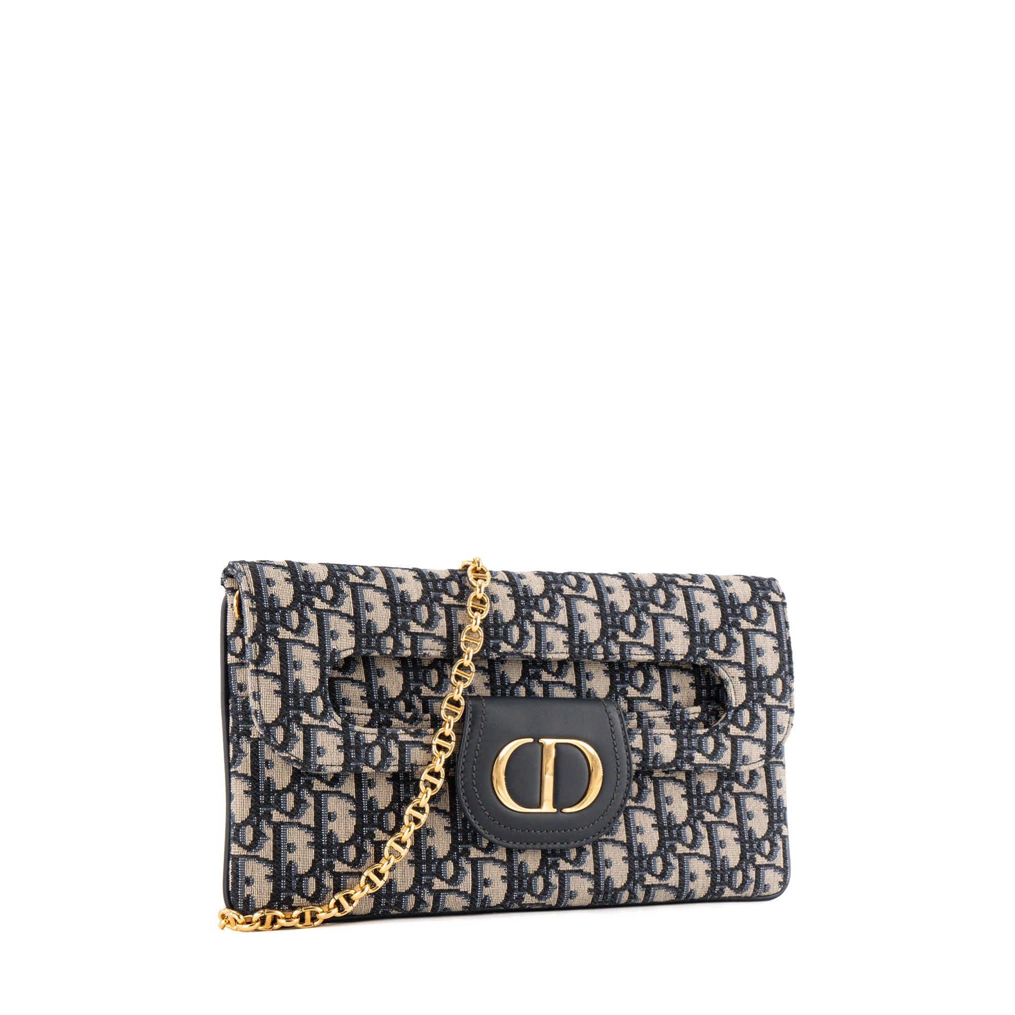 DIOR - Sac à bandoulière 30 Montaigne Dior en toile Dior Oblique bleu marine