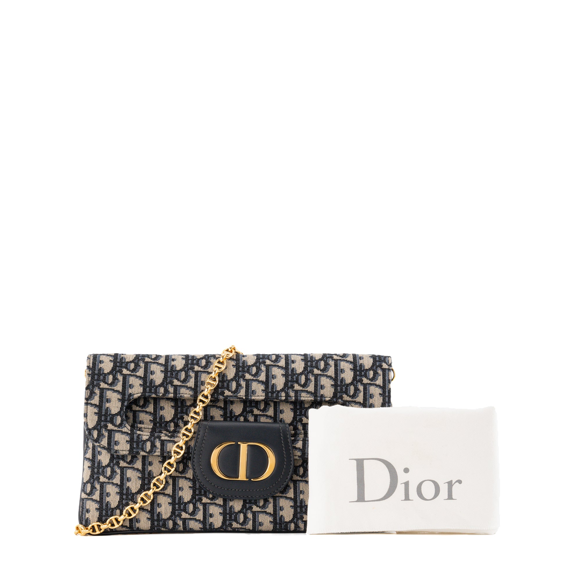 DIOR - Sac à bandoulière 30 Montaigne Dior en toile Dior Oblique bleu marine