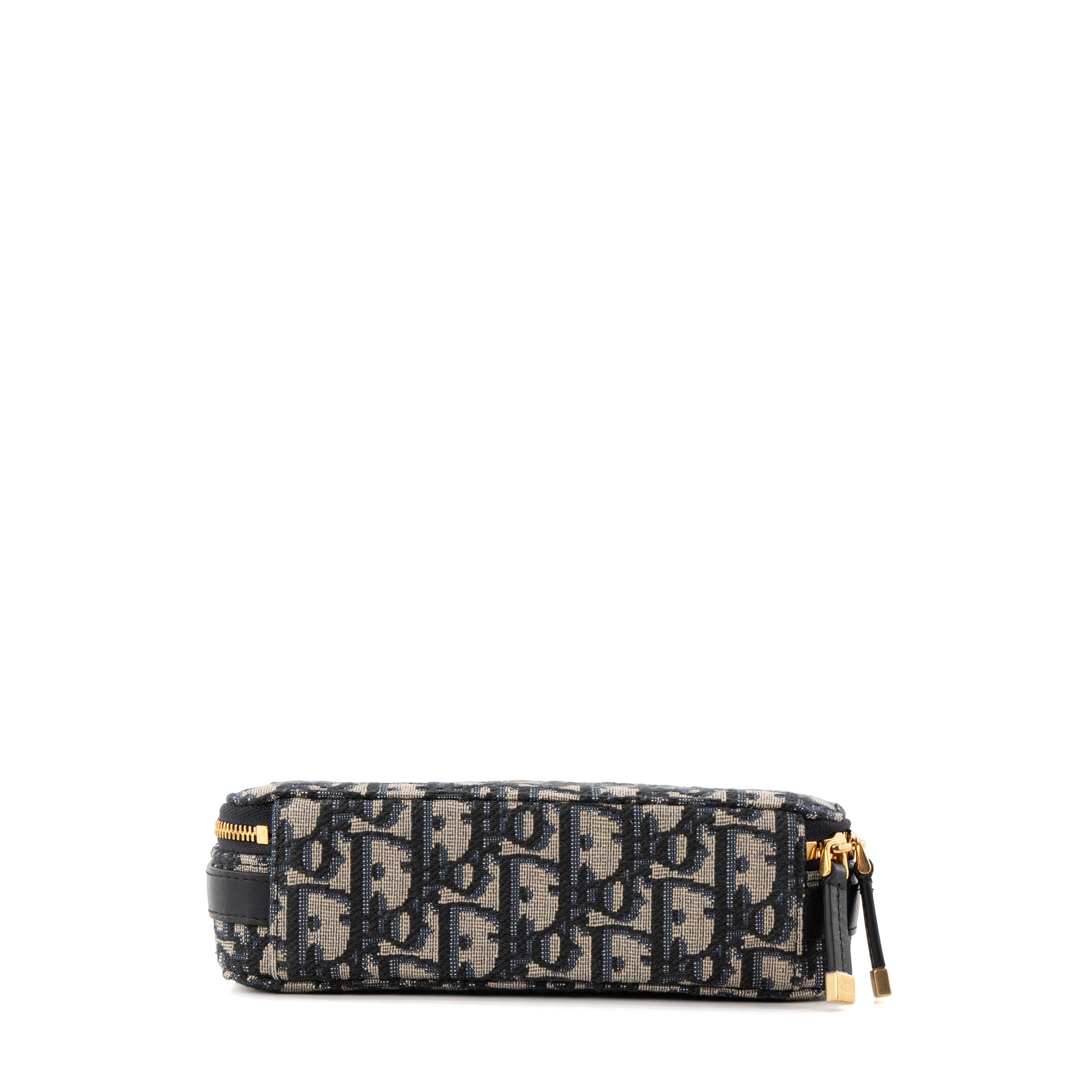 DIOR - Sac à bandoulière 30 Montaigne Pouch Dior en toile Dior Oblique bleu marine et beige