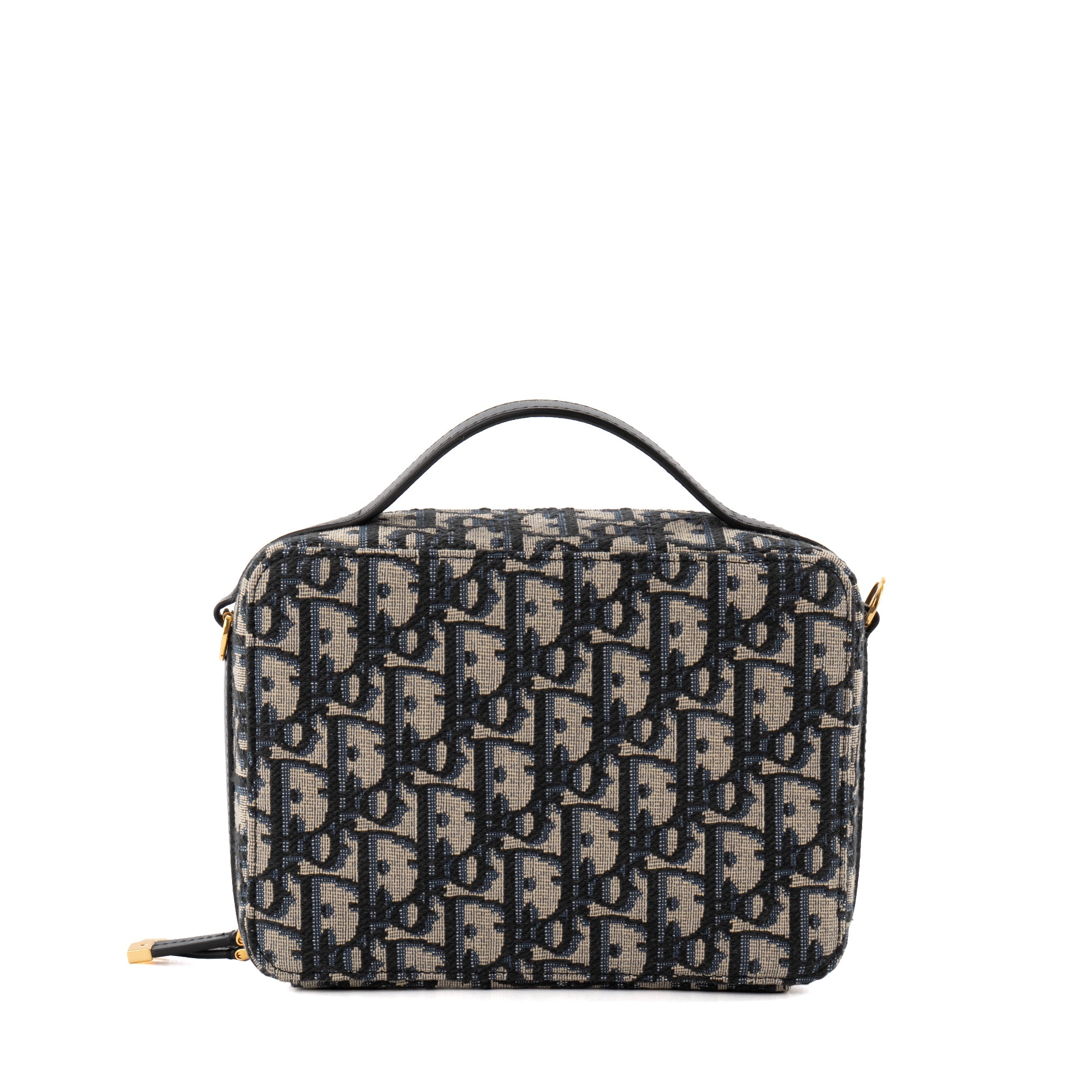 DIOR - Sac à bandoulière 30 Montaigne Pouch Dior en toile Dior Oblique bleu marine et beige
