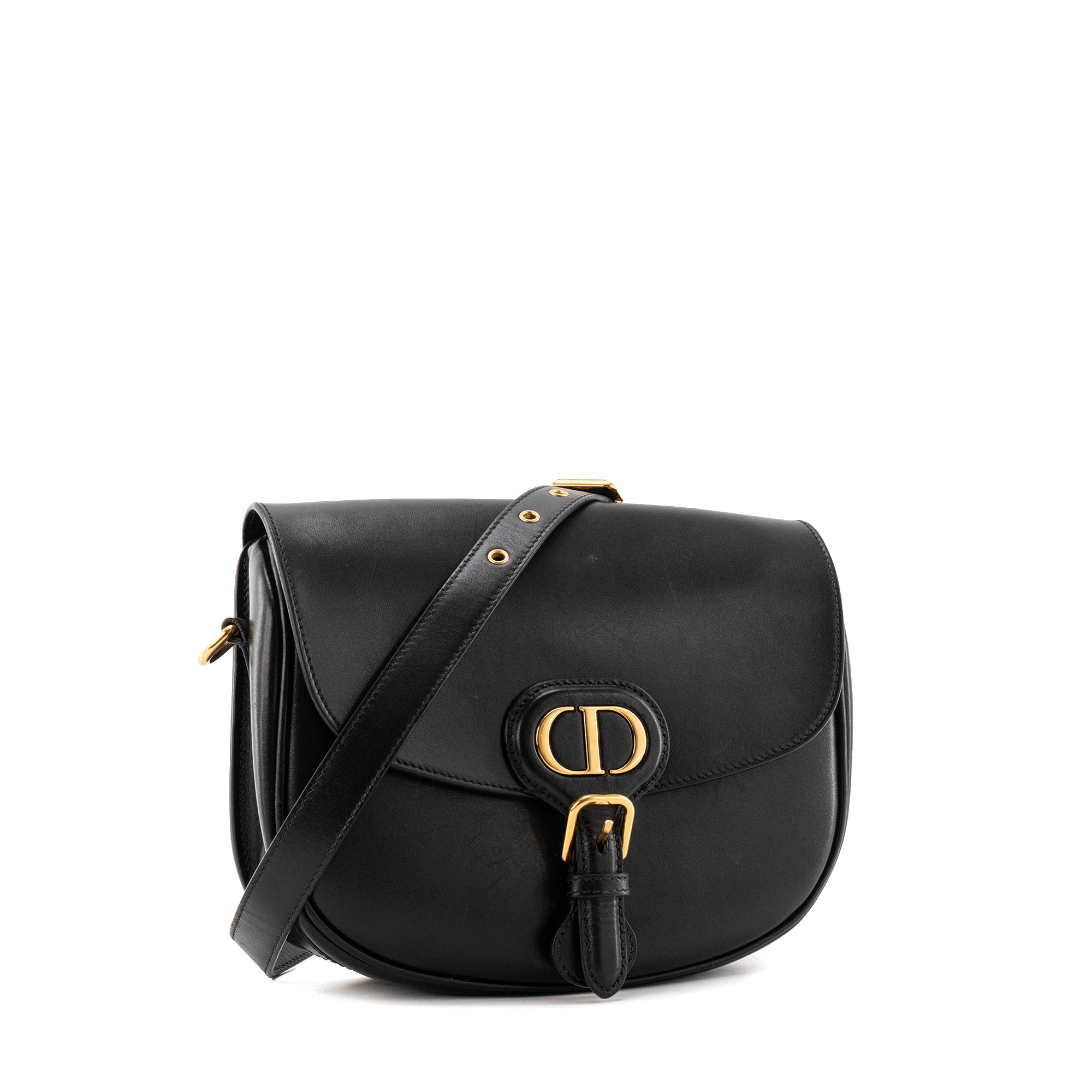 DIOR - Sac à bandoulière Bobby MM Dior en cuir lisse noir