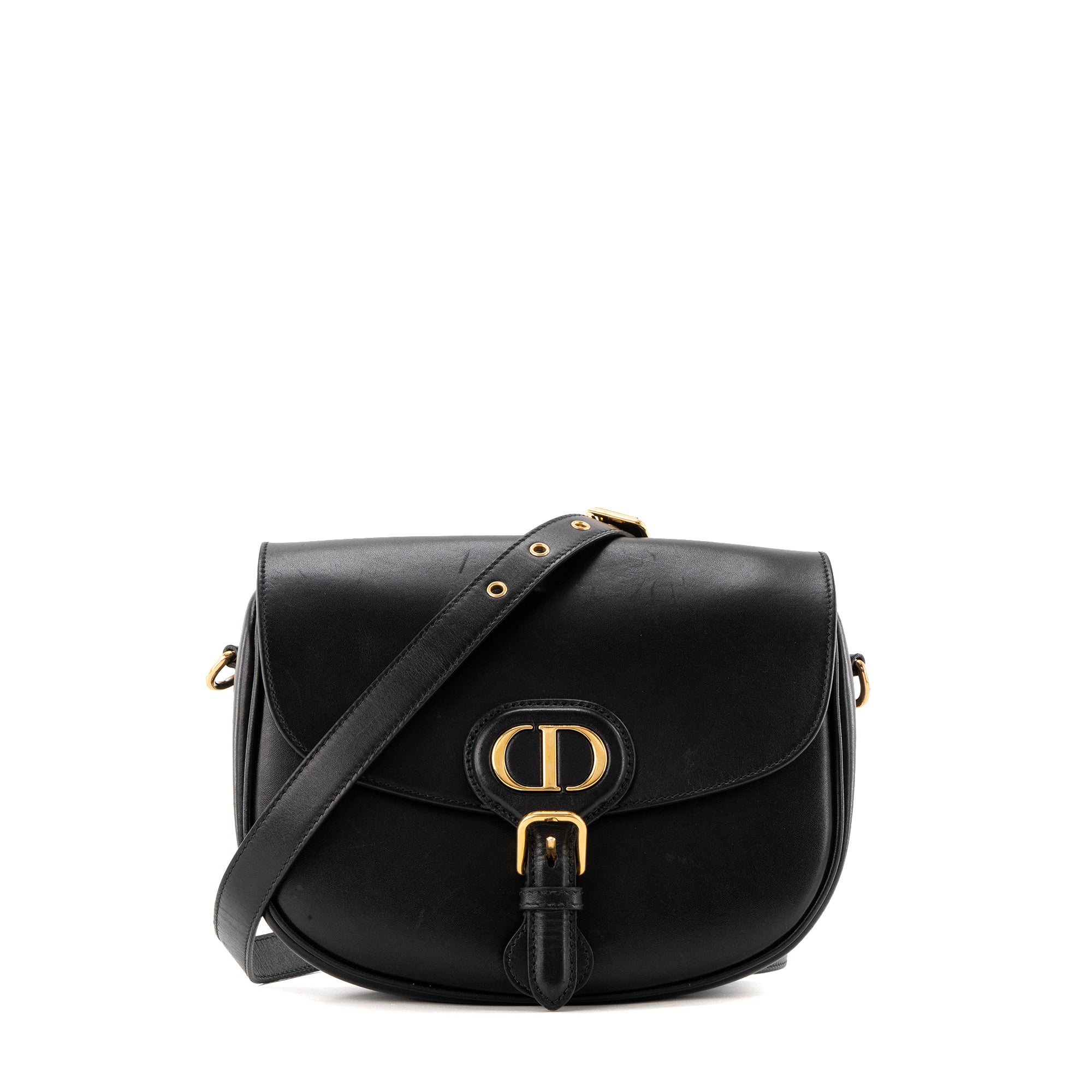 DIOR - Sac à bandoulière Bobby MM Dior en cuir lisse noir