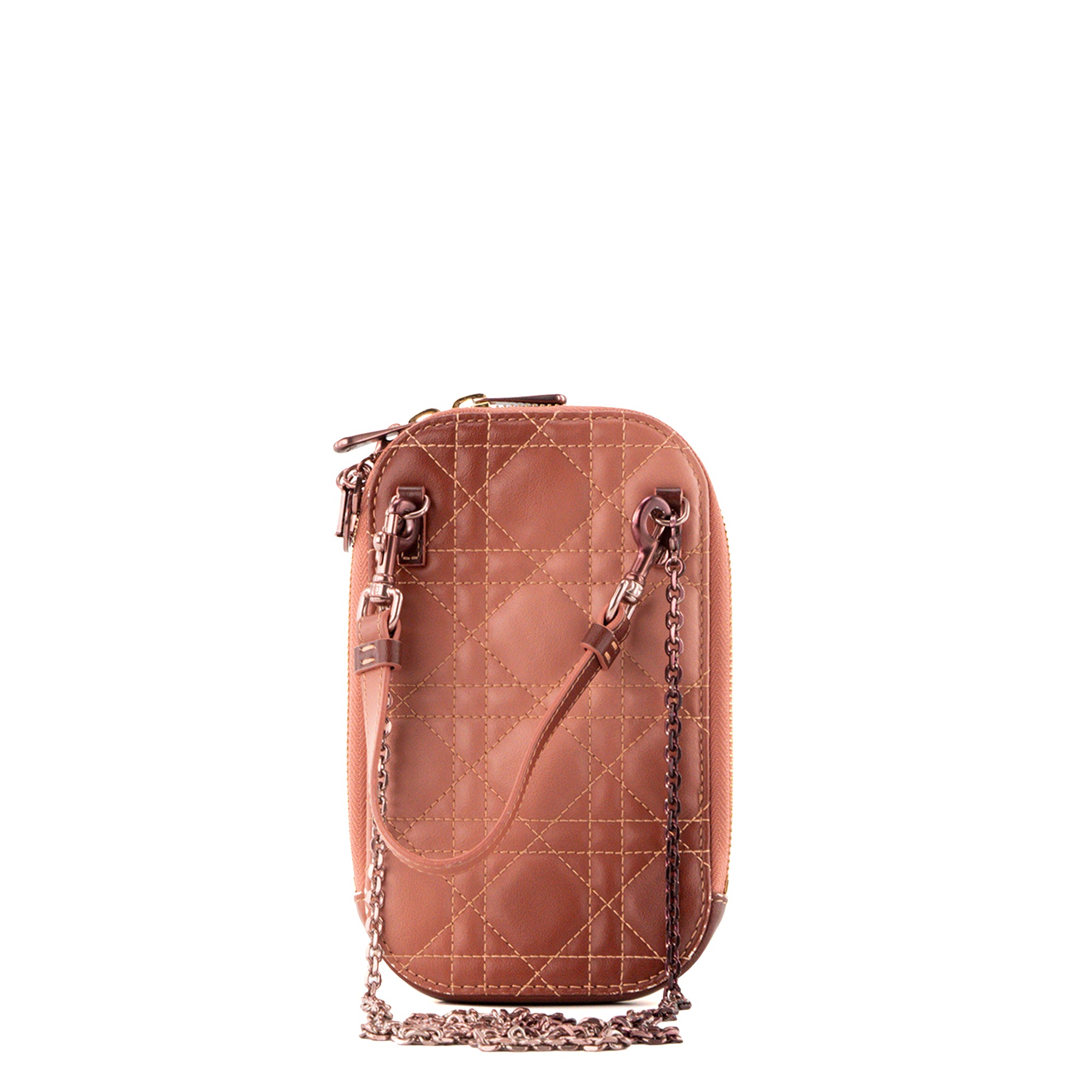 DIOR - Sac à bandoulière Call'In Lady Dior en cuir cannage dégradé de rose et marron