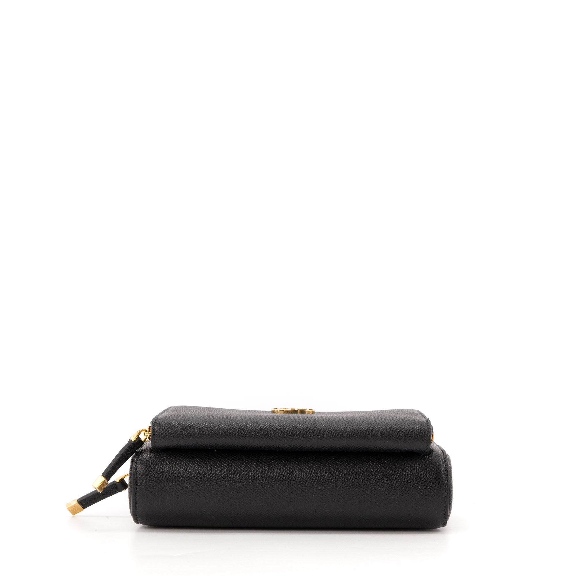 DIOR - Sac à bandoulière Caro Double Pouch Dior en cuir grainé noir