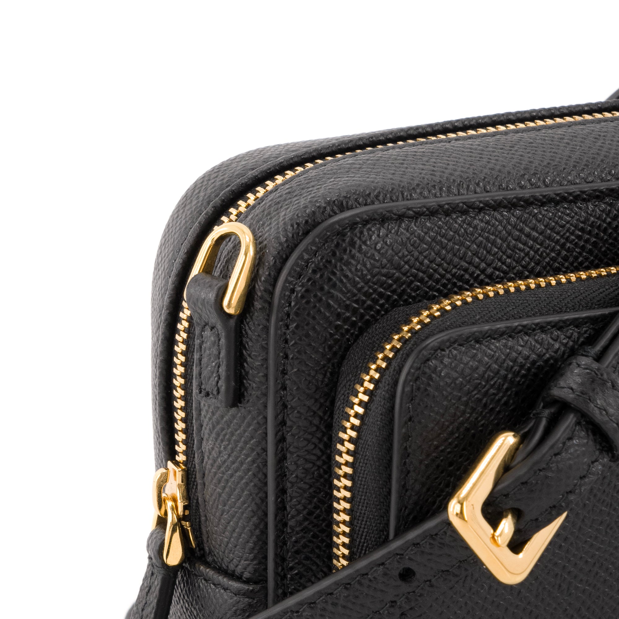 DIOR - Sac à bandoulière Caro Double Pouch Dior en cuir grainé noir