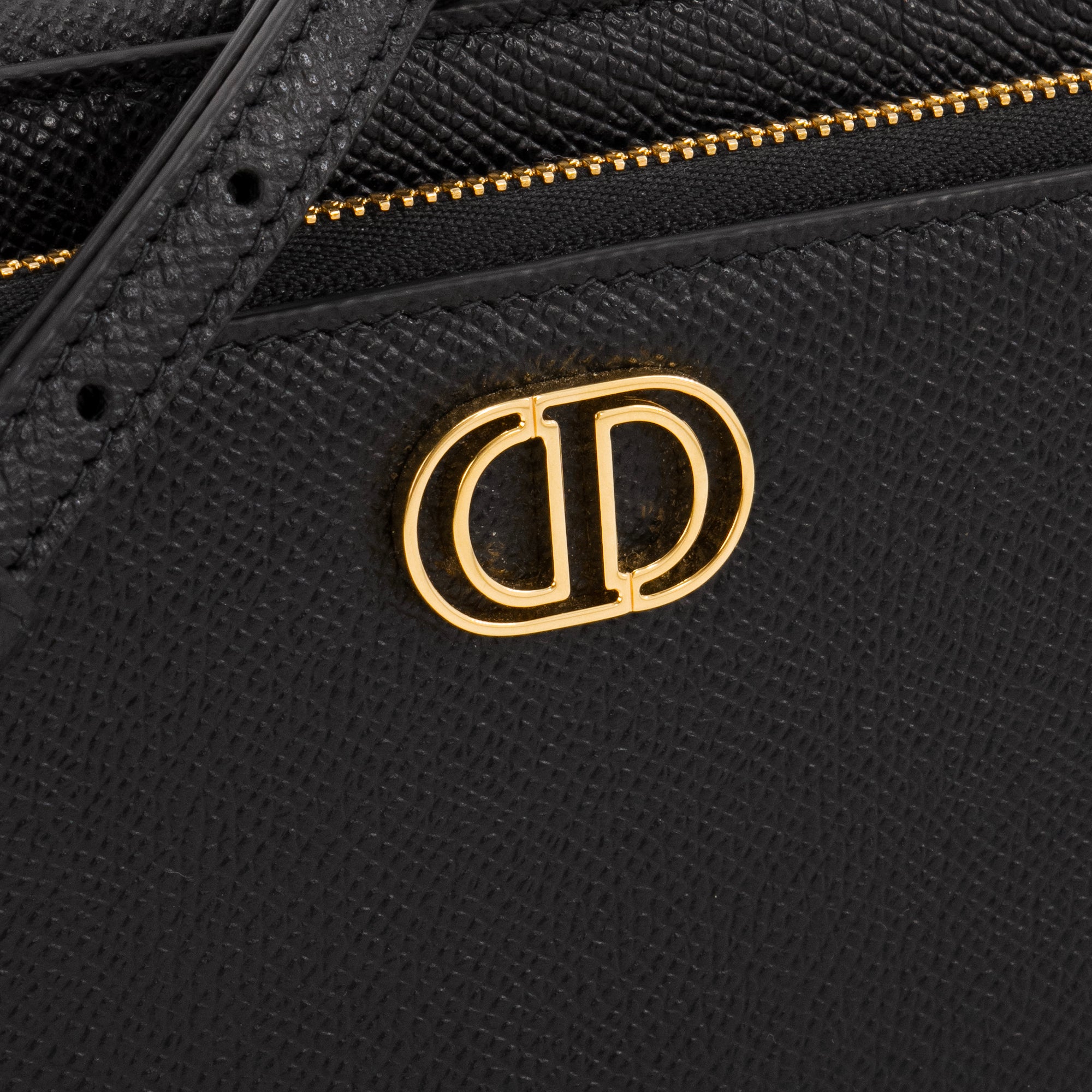 DIOR - Sac à bandoulière Caro Double Pouch Dior en cuir grainé noir