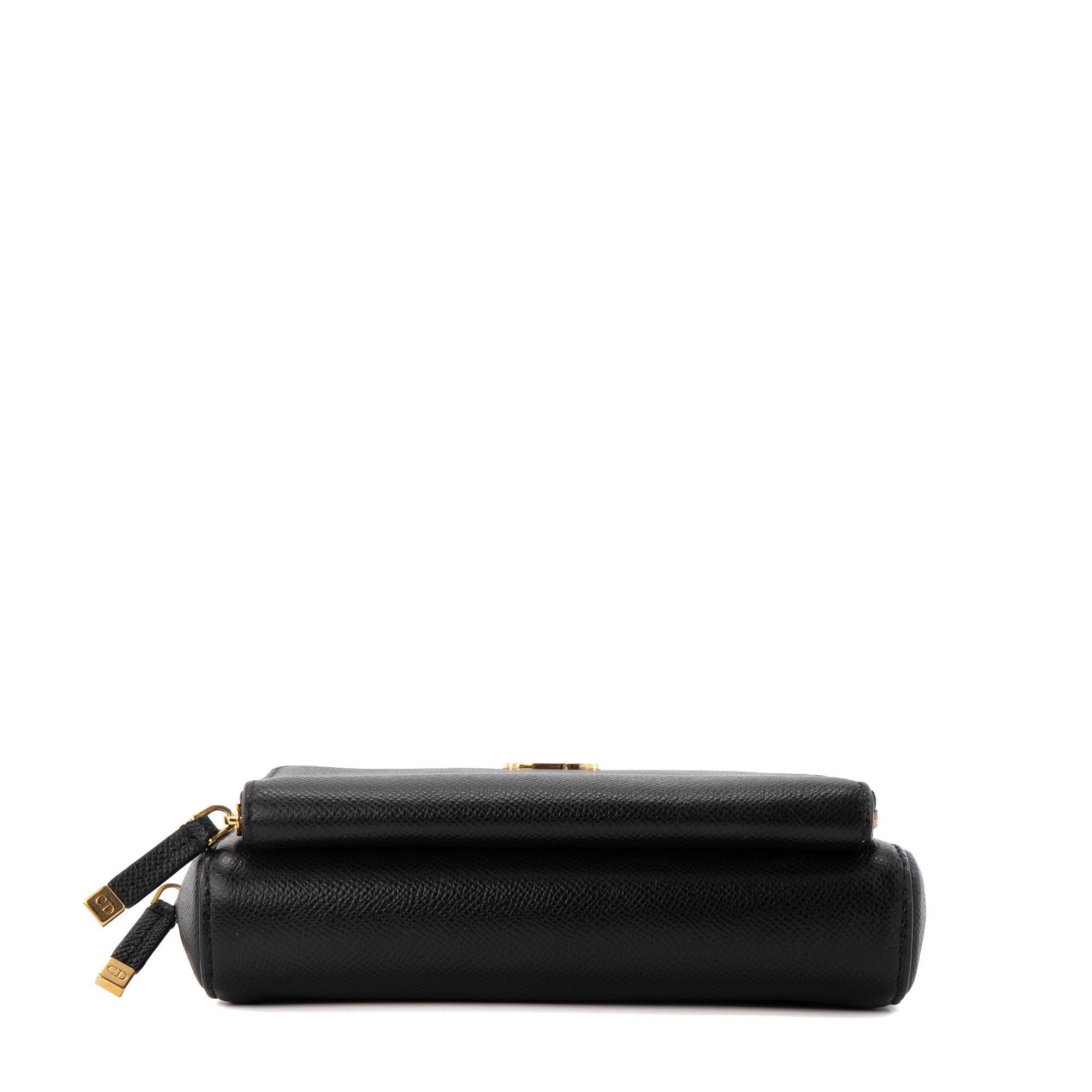 DIOR - Sac à bandoulière Caro Double Pouch Dior en cuir grainé noir