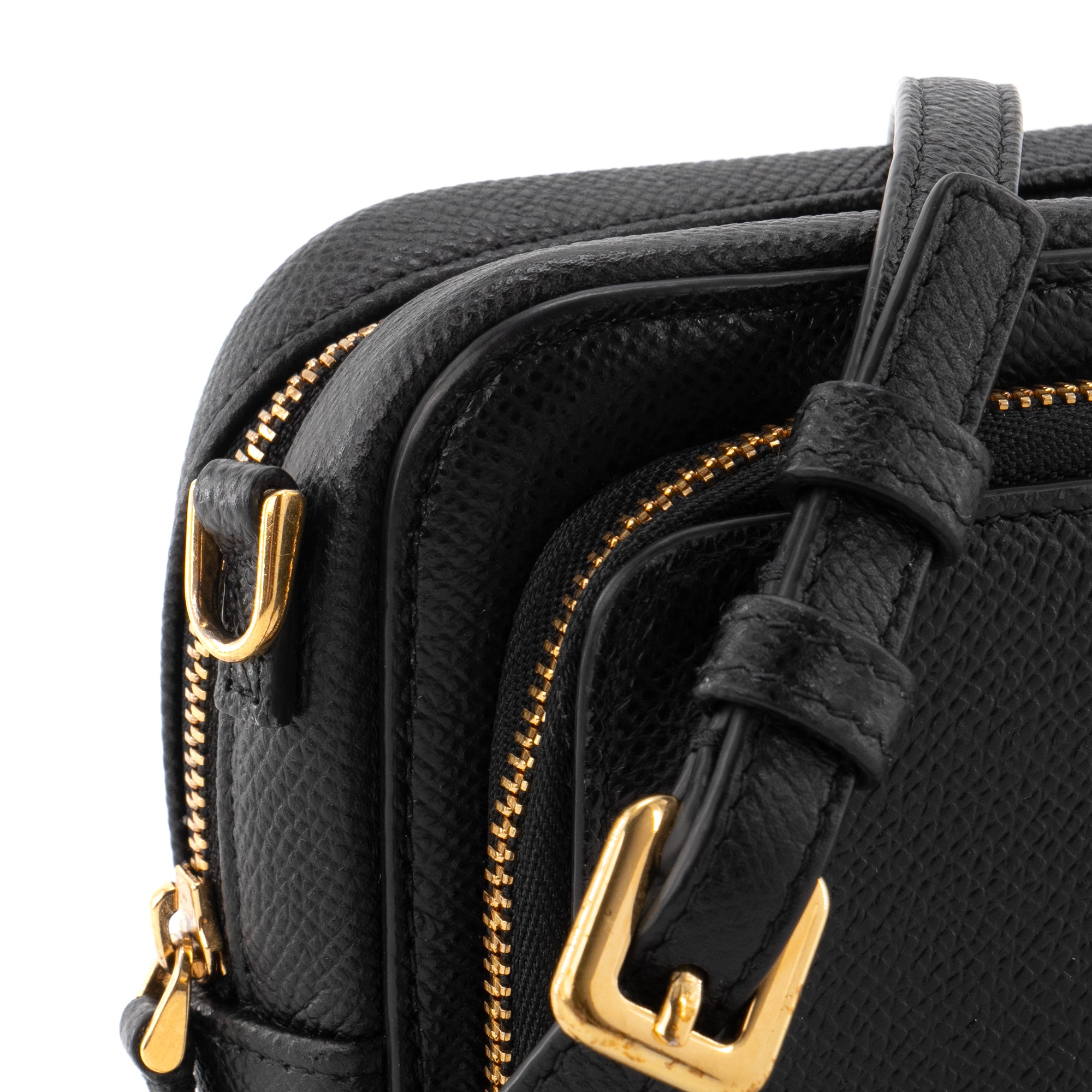 DIOR - Sac à bandoulière Caro Double Pouch Dior en cuir grainé noir