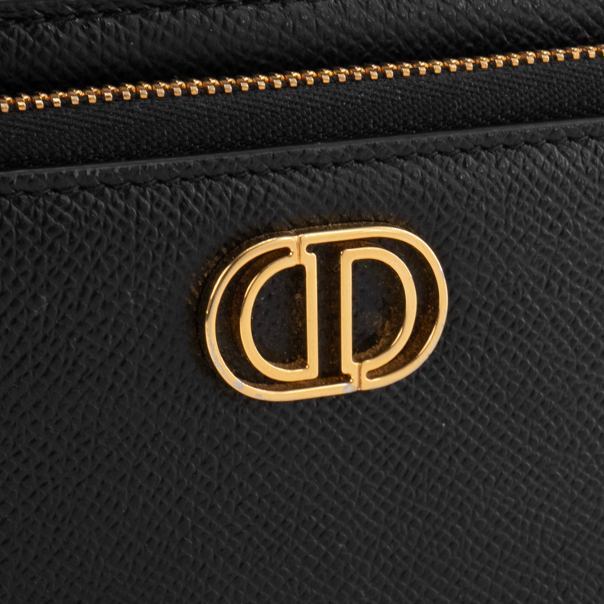DIOR - Sac à bandoulière Caro Double Pouch Dior en cuir grainé noir