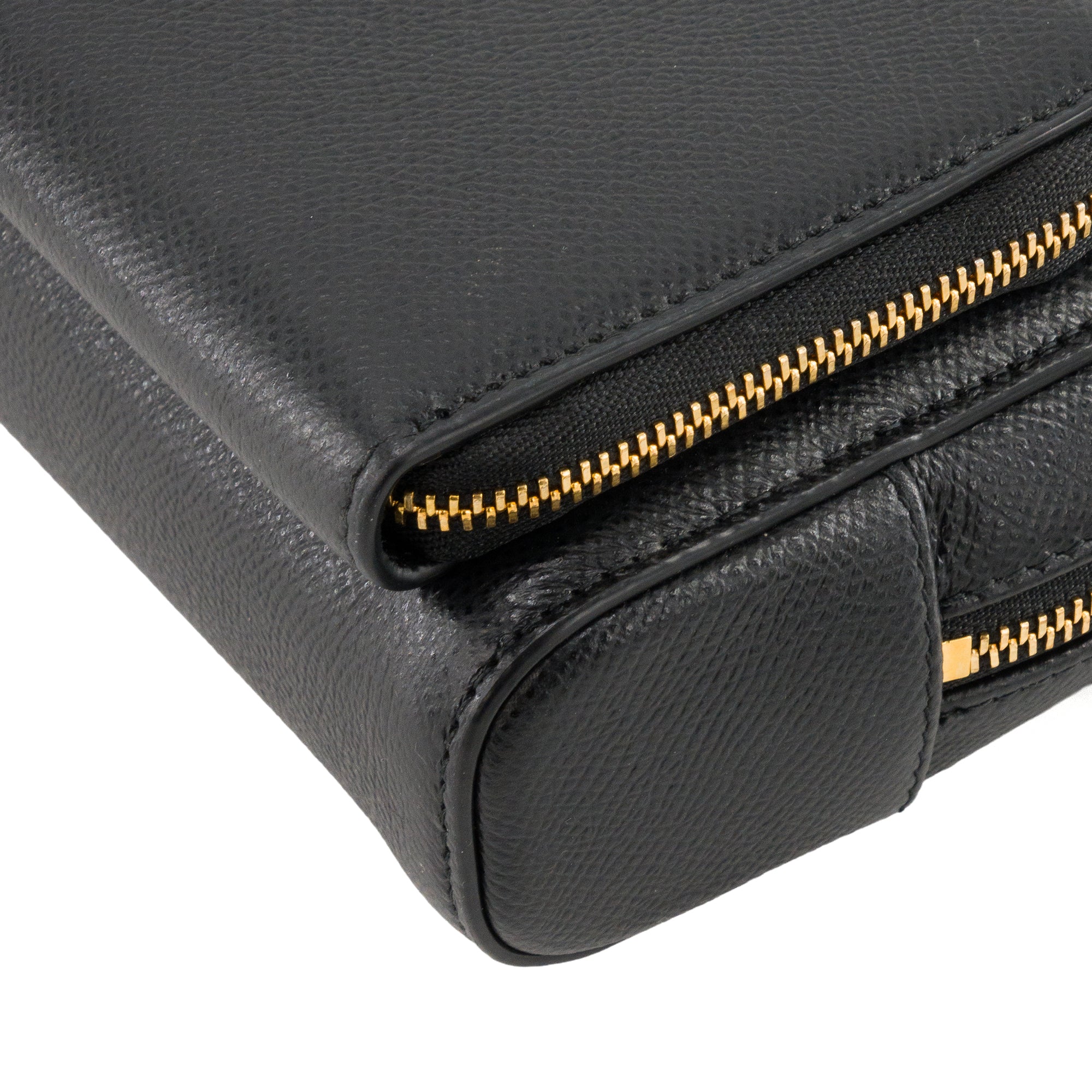 DIOR - Sac à bandoulière Caro Double Pouch Dior en cuir grainé noir