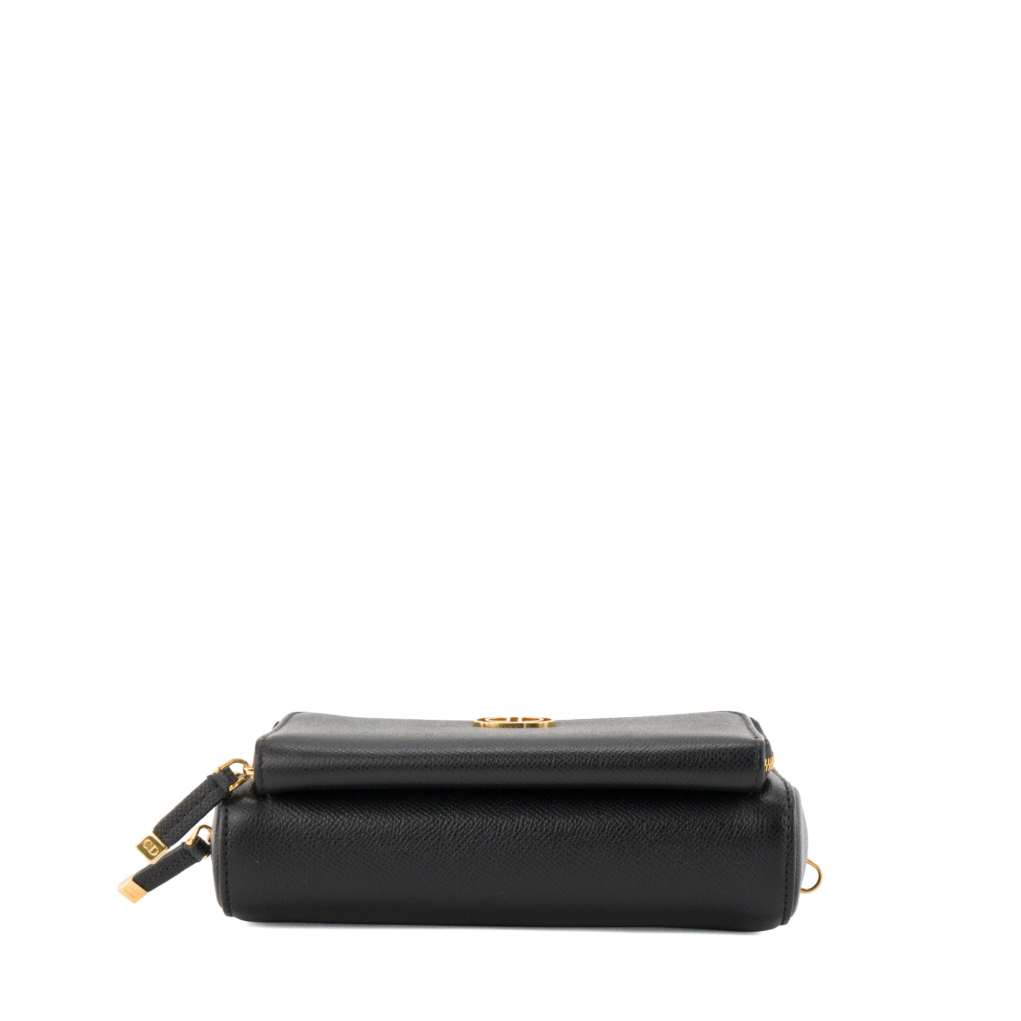 DIOR - Sac à bandoulière Caro Double Pouch Dior en cuir grainé noir