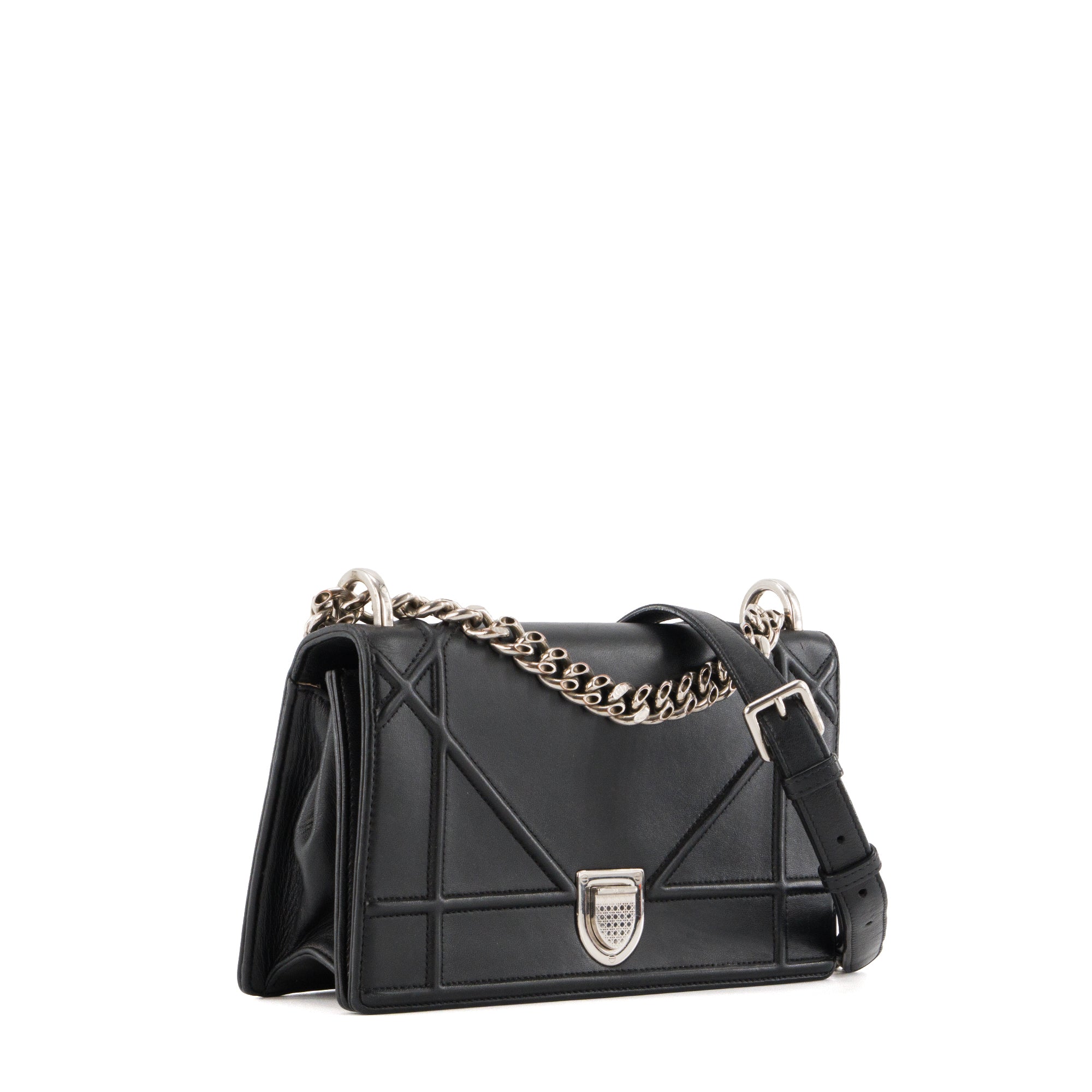 DIOR - Sac à bandoulière Diorama Dior en cuir lisse noir