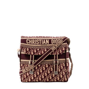 DIOR - Sac à bandoulière Diorcamp Dior en toile Dior Oblique bordeaux