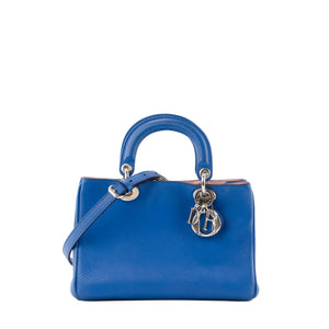 DIOR - Sac à bandoulière Diorissimo Dior en cuir grainé bleu