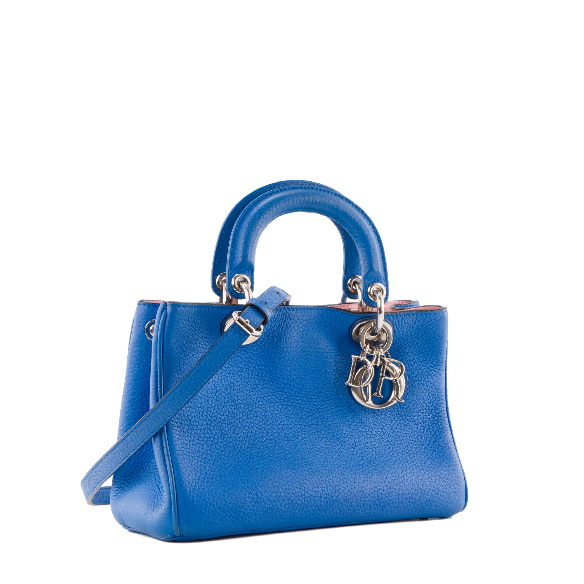 DIOR - Sac à bandoulière Diorissimo Dior en cuir grainé bleu