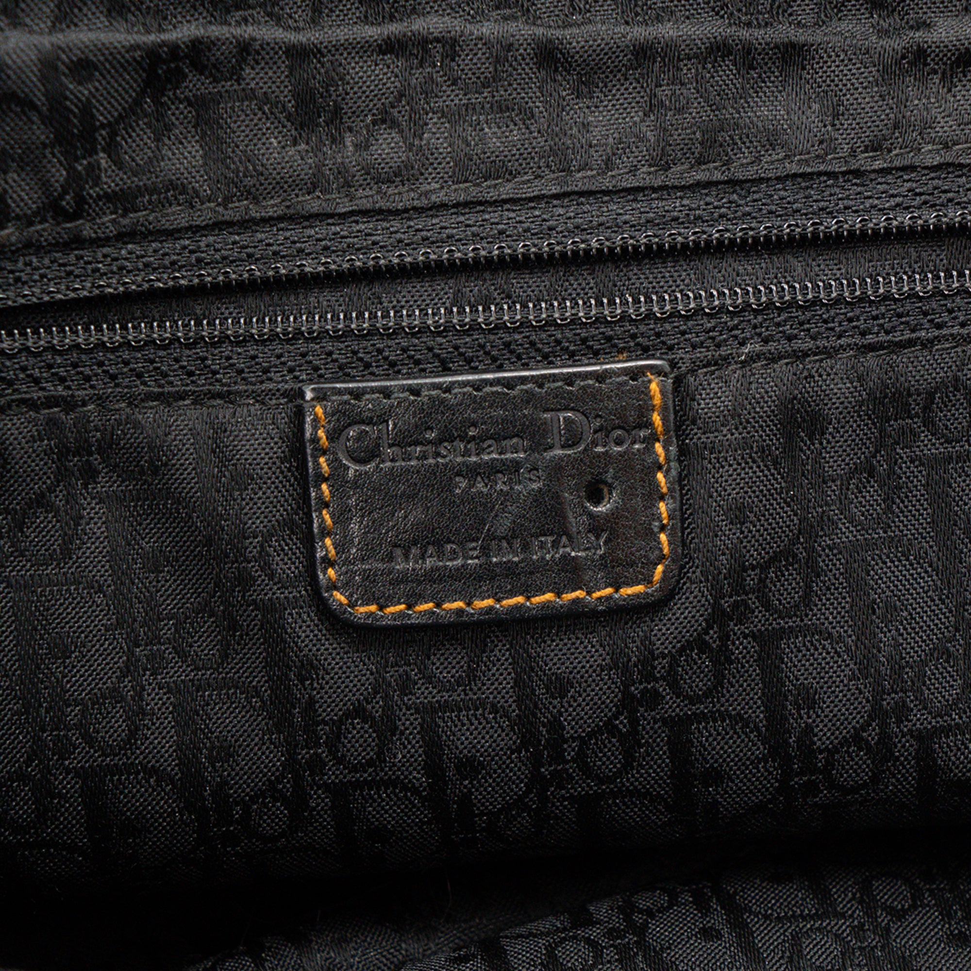 DIOR - Sac à bandoulière Gaucho Dior en cuir lisse noir et marron vintage